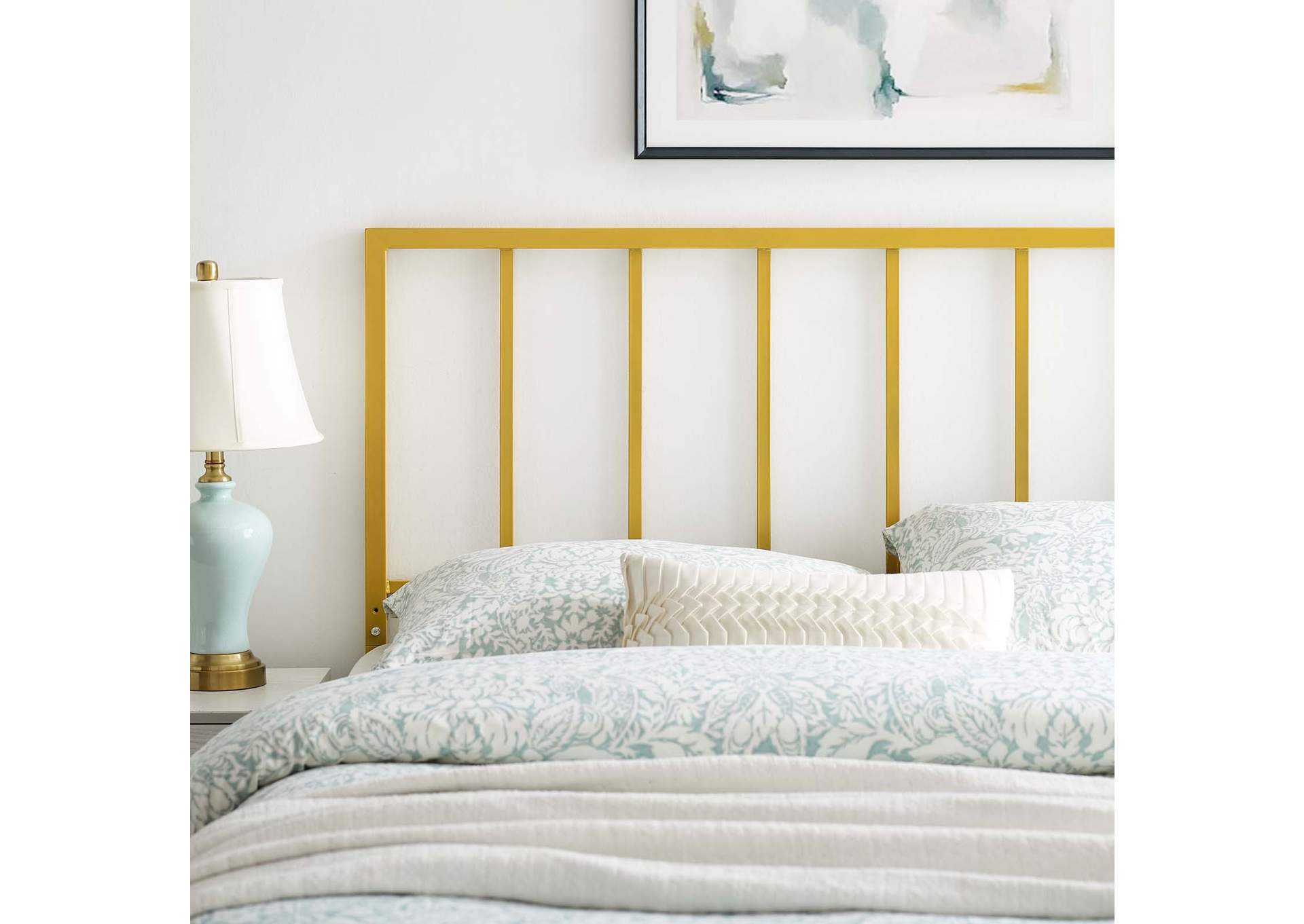 Tatum Gold Twin Metal Headboard,Modway