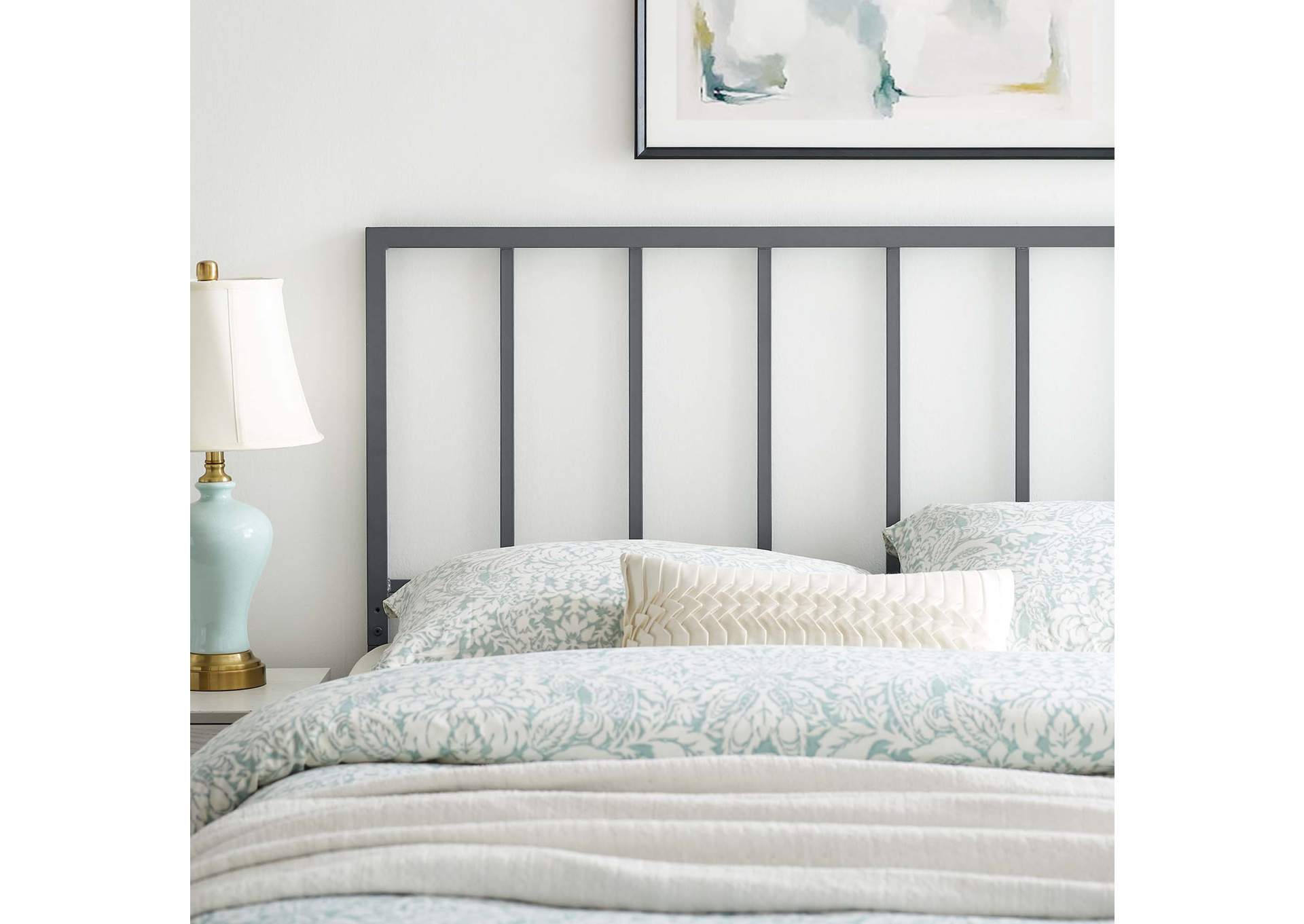 Tatum Gray Full Metal Headboard,Modway