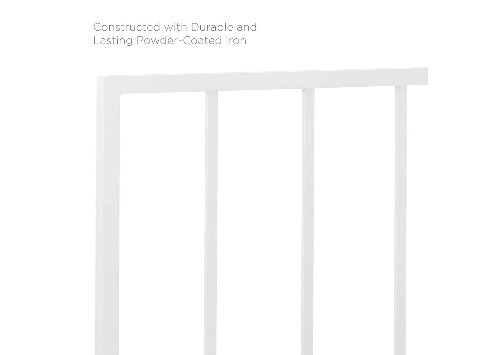 Tatum White Full Metal Headboard,Modway