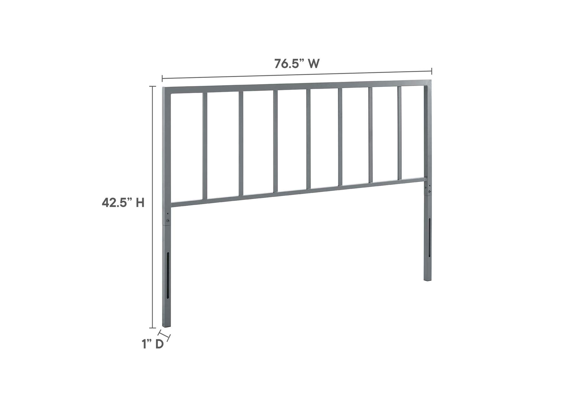Tatum Gray King Metal Headboard,Modway
