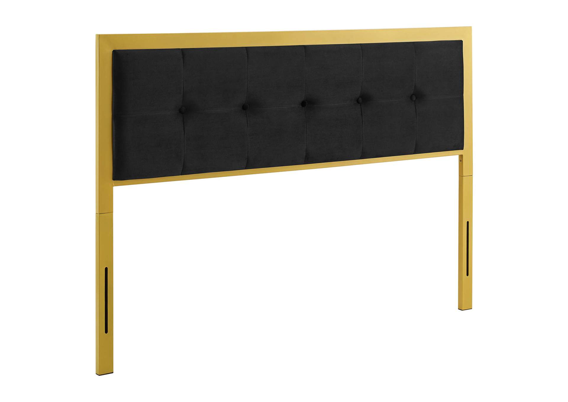 Teagan Gold Black Tufted Full Performance Velvet Headboard,Modway