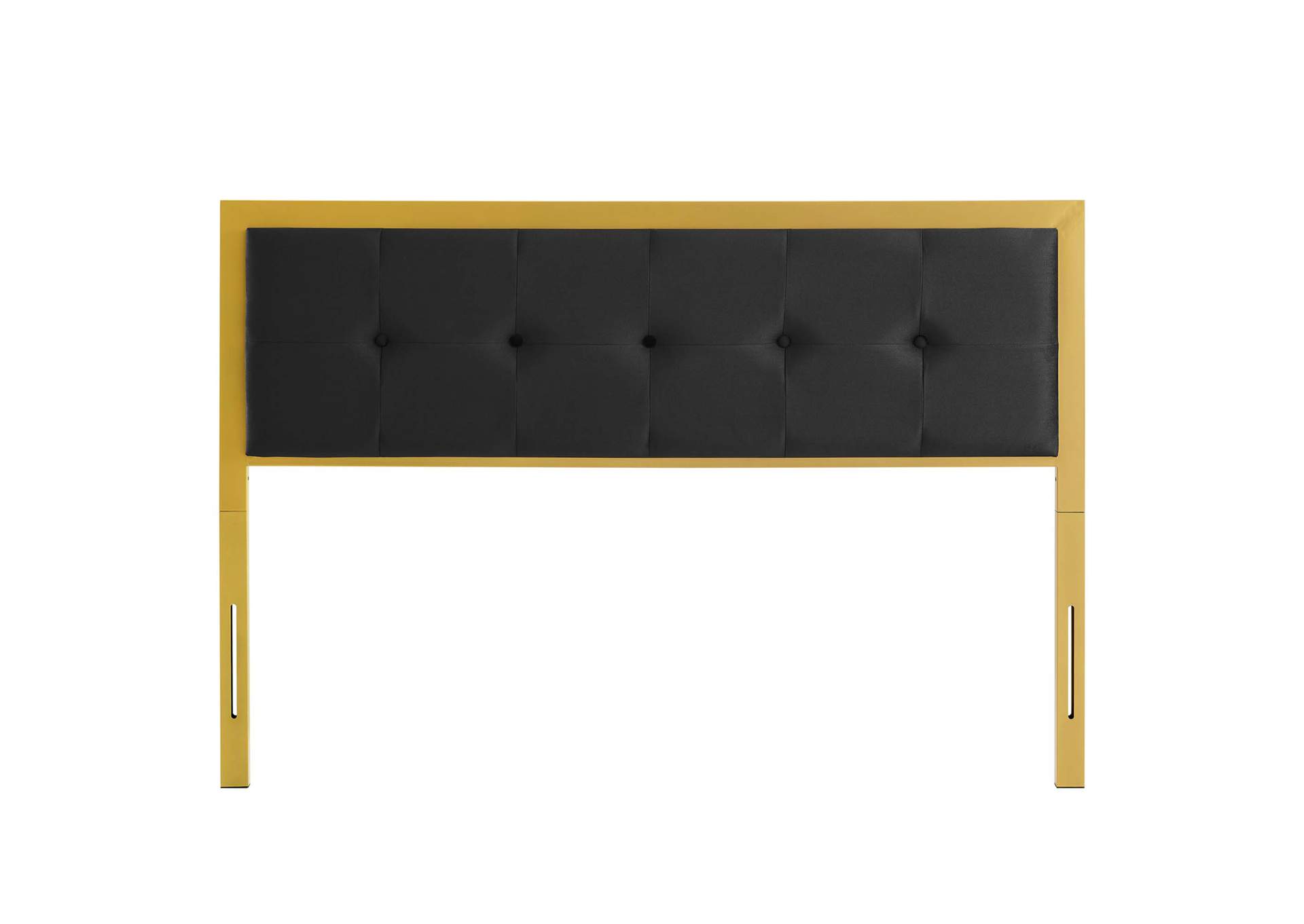 Teagan Gold Black Tufted Full Performance Velvet Headboard,Modway
