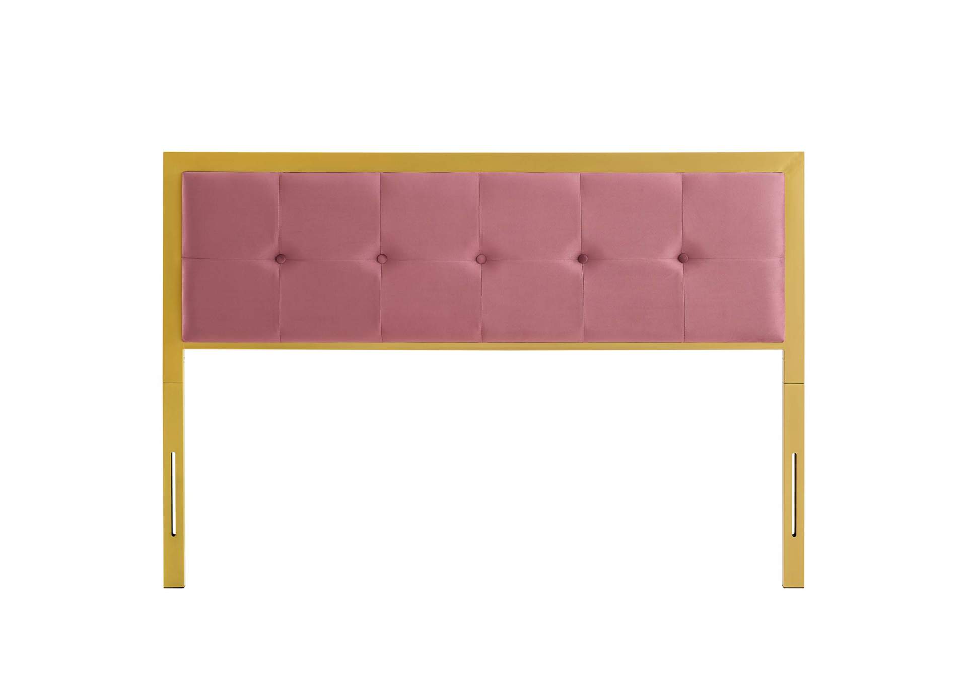 Teagan Gold Dusty Rose Tufted Full Performance Velvet Headboard,Modway