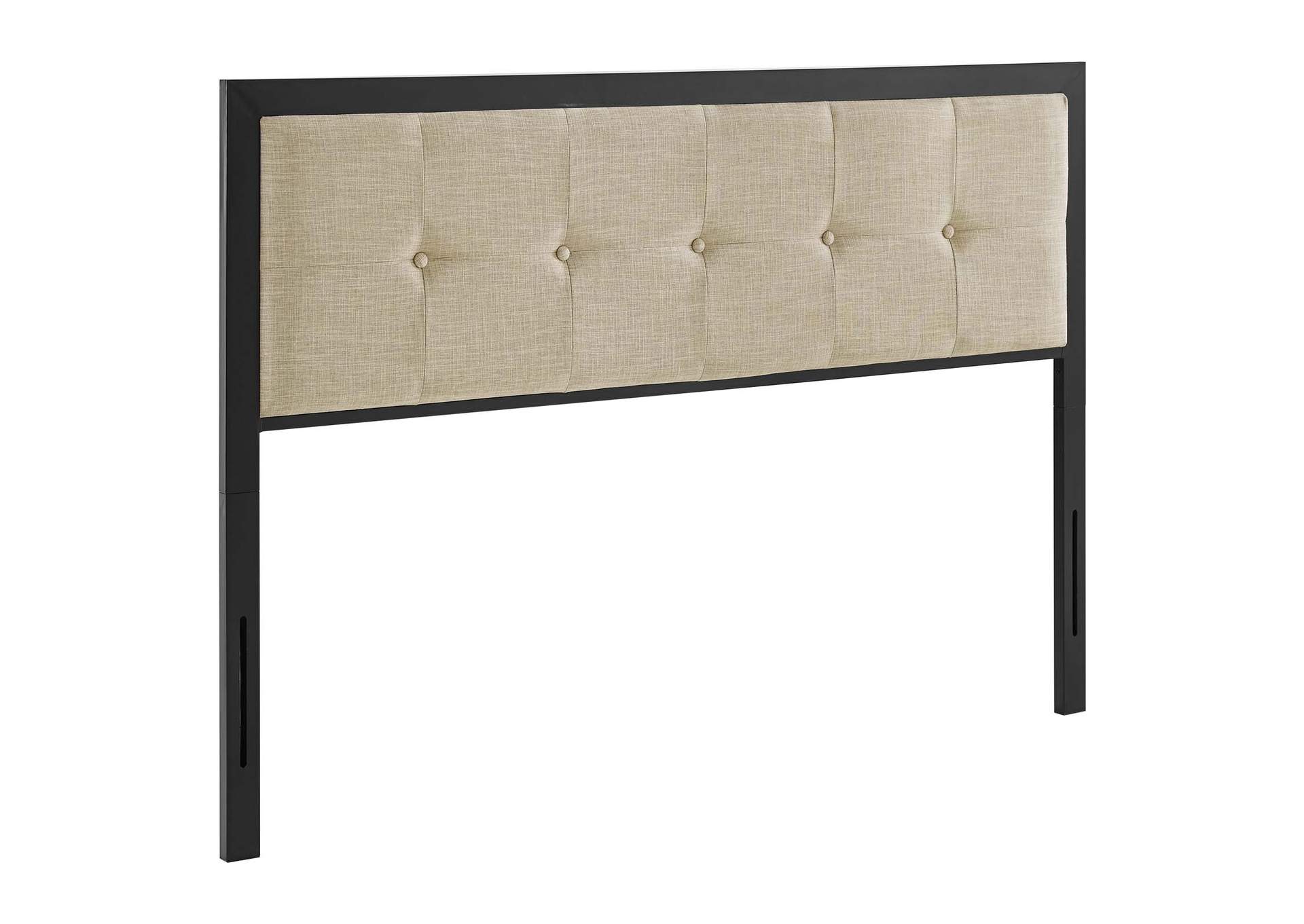 Teagan Black Beige Tufted Queen Headboard,Modway
