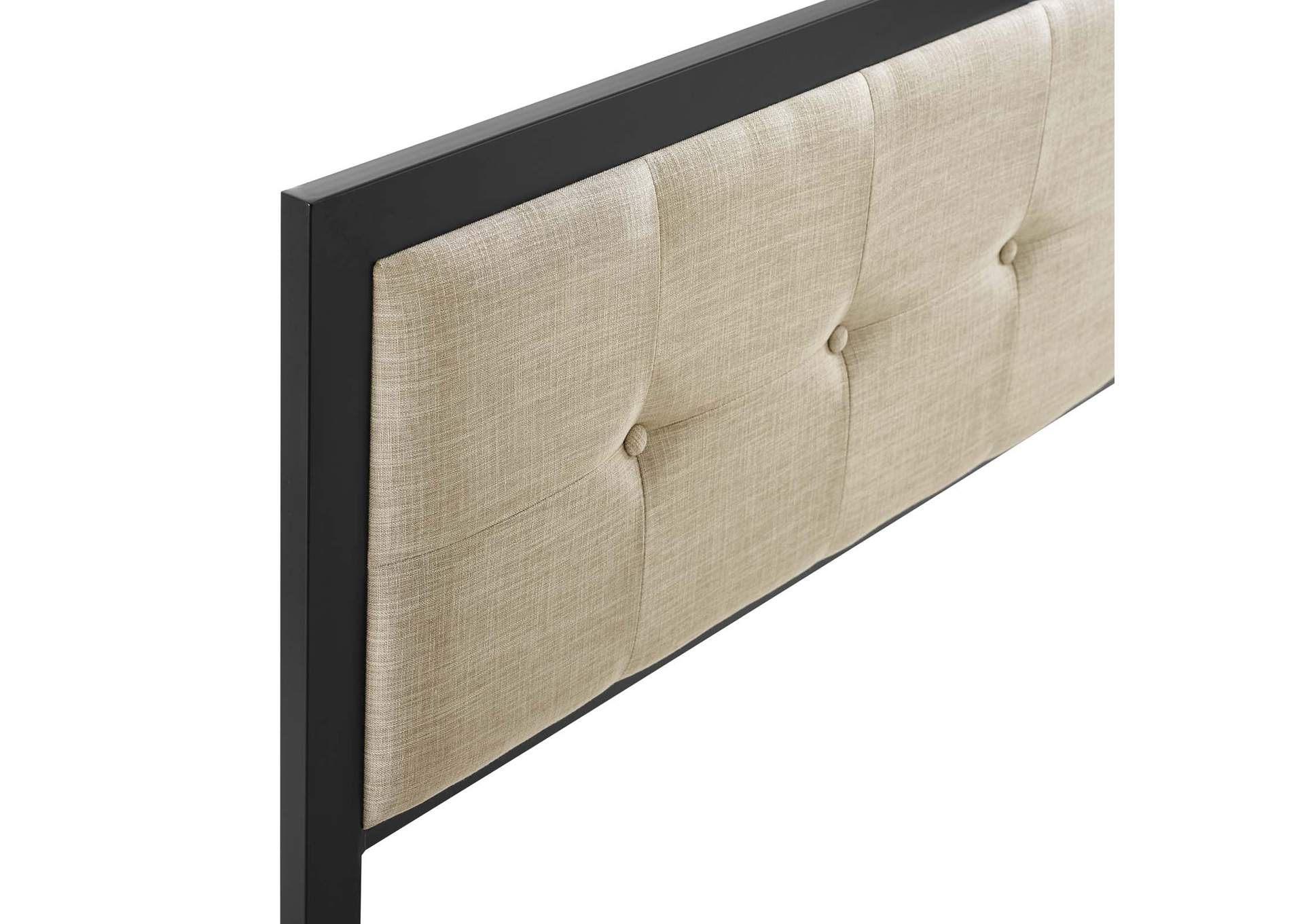 Teagan Black Beige Tufted Queen Headboard,Modway