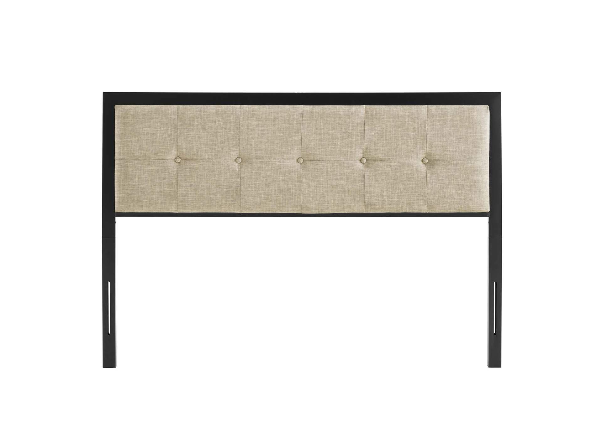 Teagan Black Beige Tufted Queen Headboard,Modway