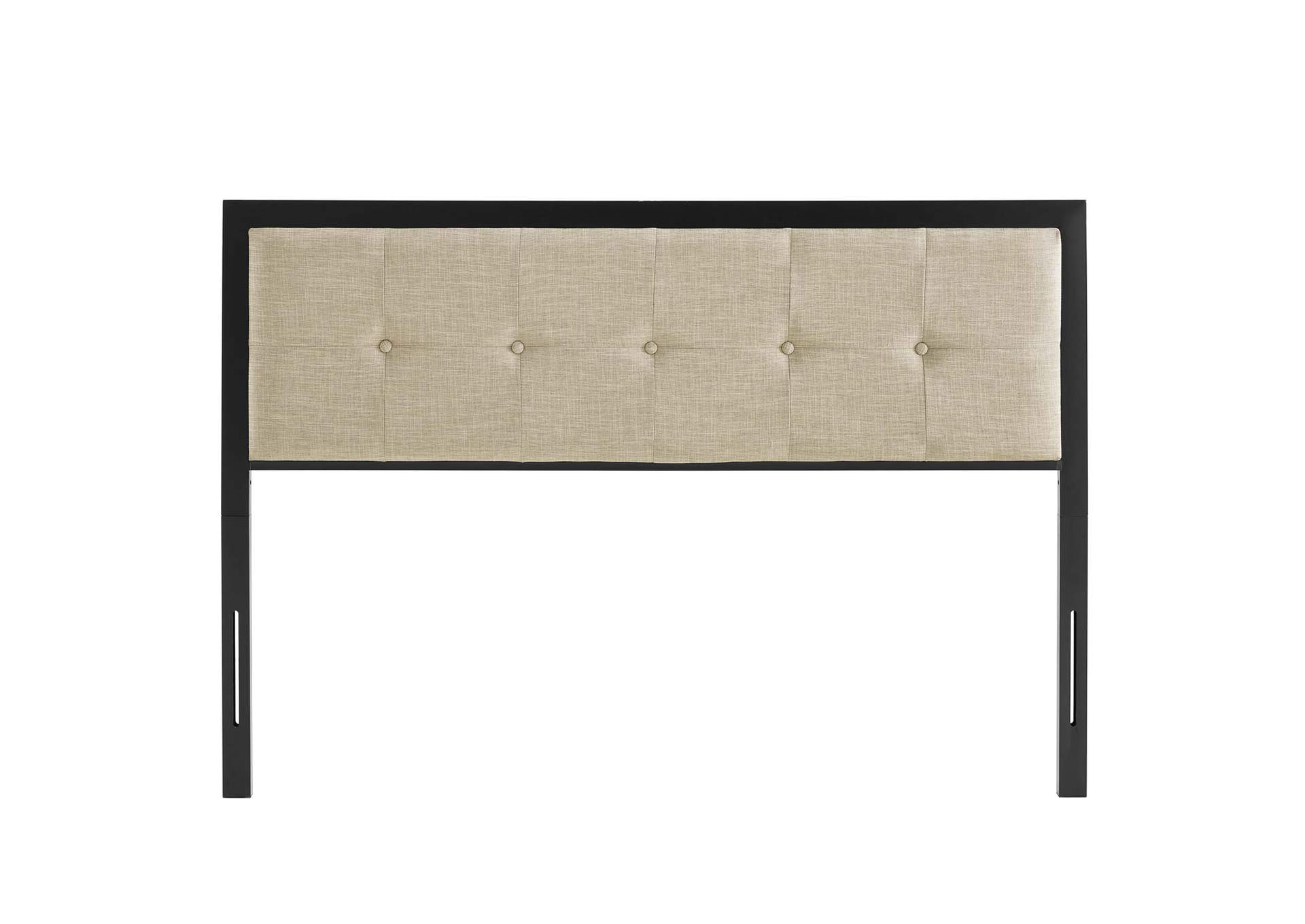 Teagan Black Beige Tufted King Headboard,Modway