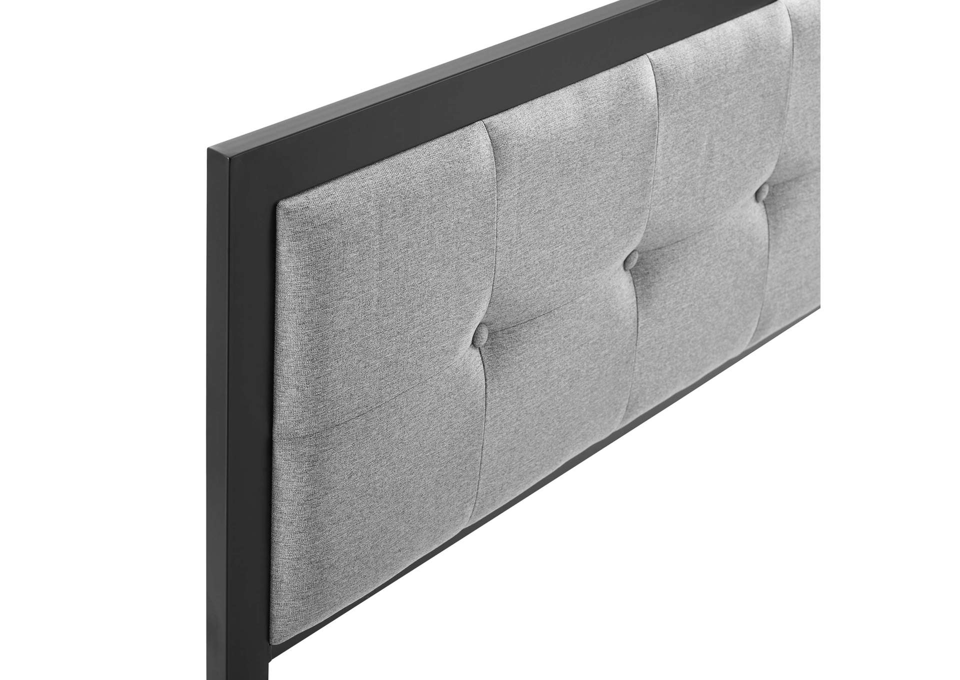 Teagan Black Light Gray Tufted King Headboard,Modway