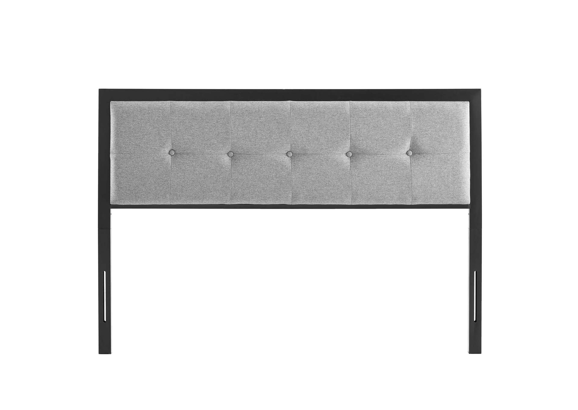 Teagan Black Light Gray Tufted King Headboard,Modway
