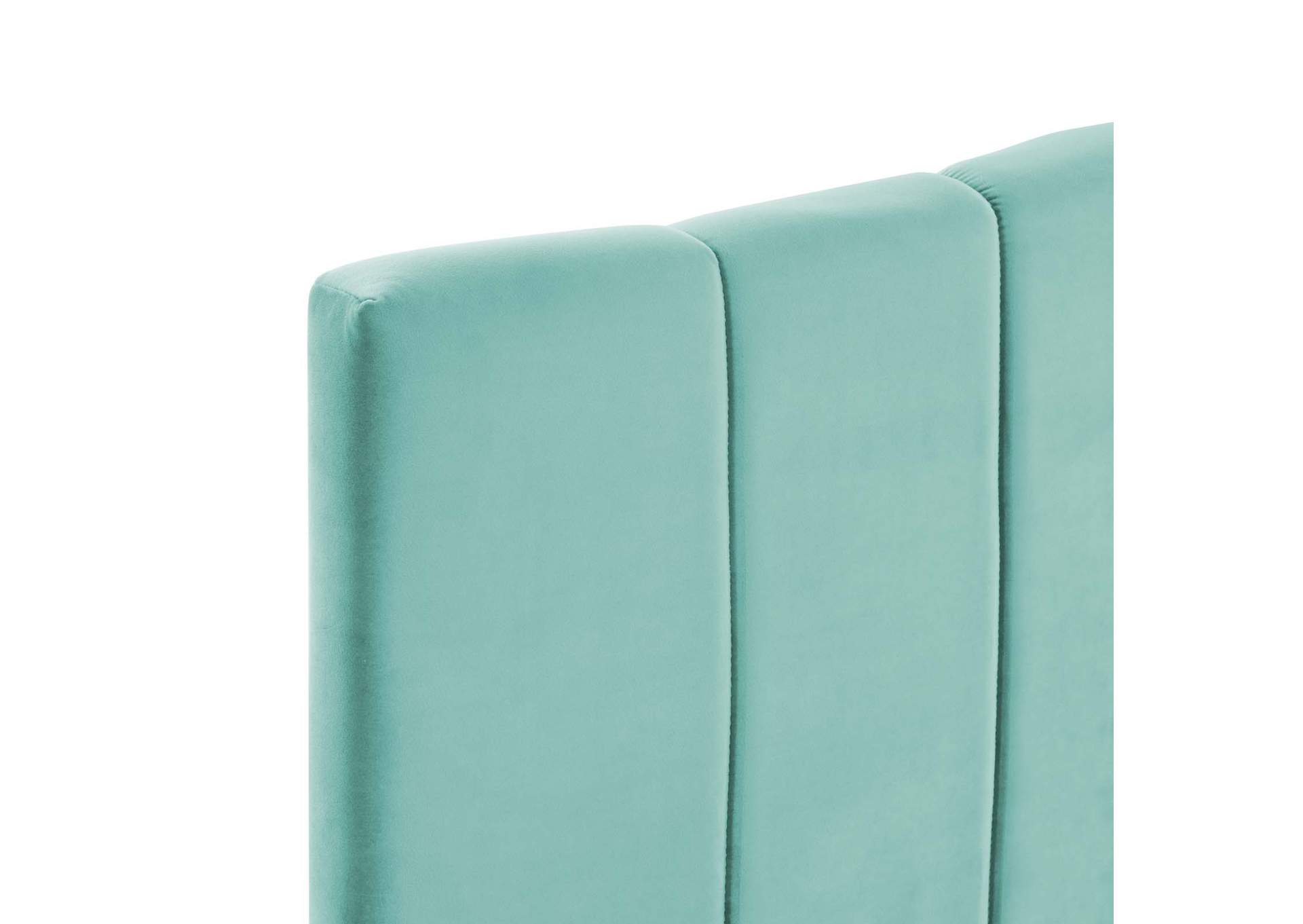 Camilla Mint Channel Tufted Full/Queen Performance Velvet Headboard,Modway