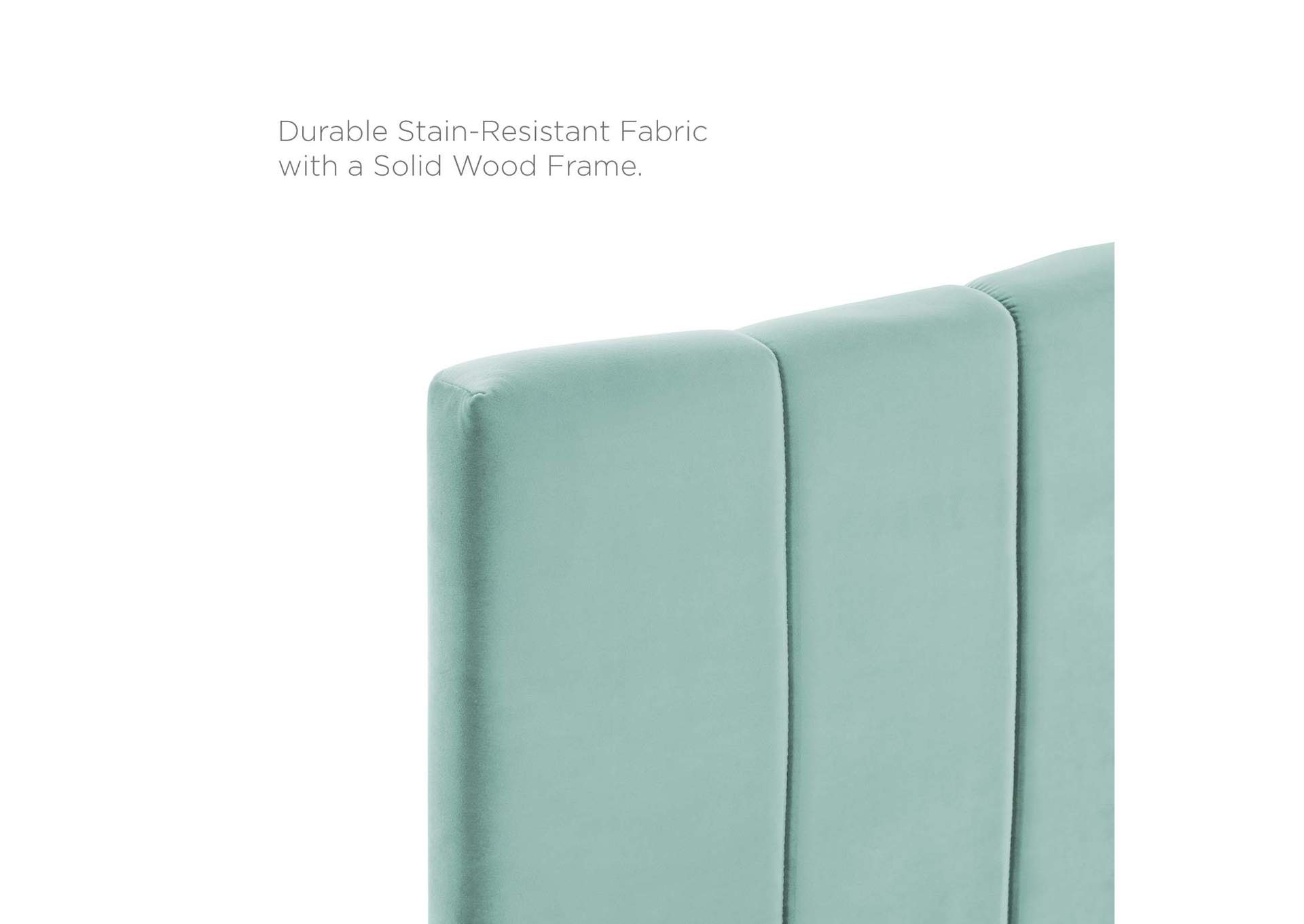 Camilla Mint Channel Tufted Full/Queen Performance Velvet Headboard,Modway