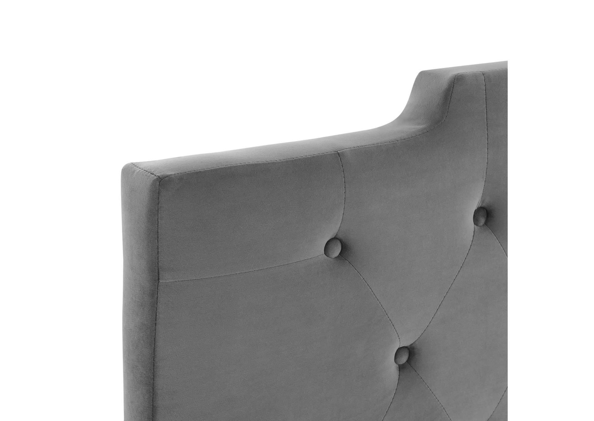 Juliet Charcoal Tufted Full/Queen Performance Velvet Headboard,Modway