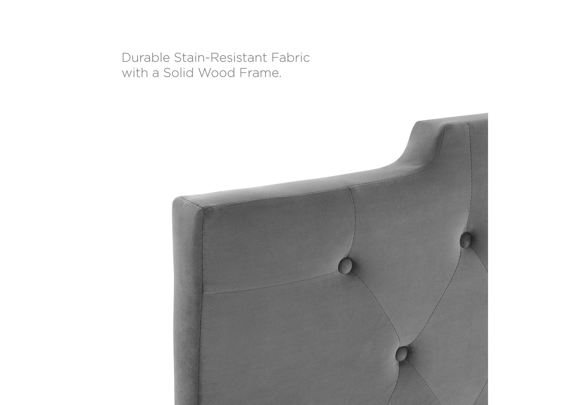 Juliet Charcoal Tufted Full/Queen Performance Velvet Headboard,Modway