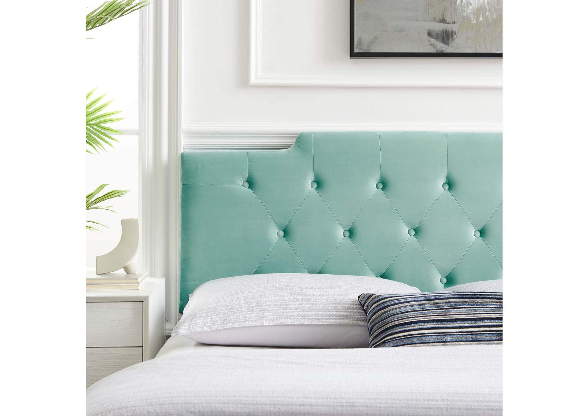 Juliet Mint Tufted Full/Queen Performance Velvet Headboard,Modway