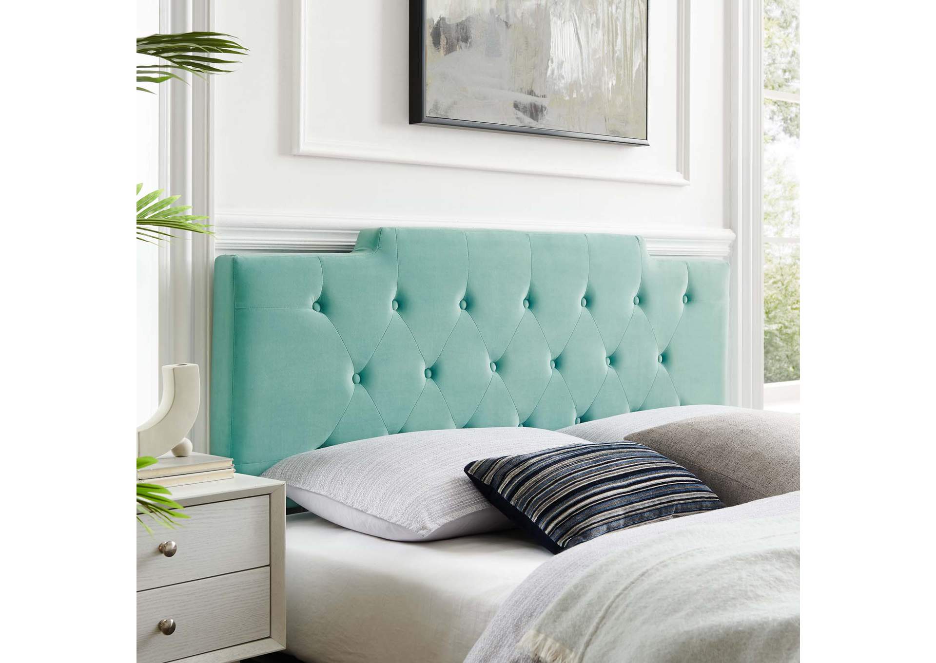 Juliet Mint Tufted Full/Queen Performance Velvet Headboard,Modway