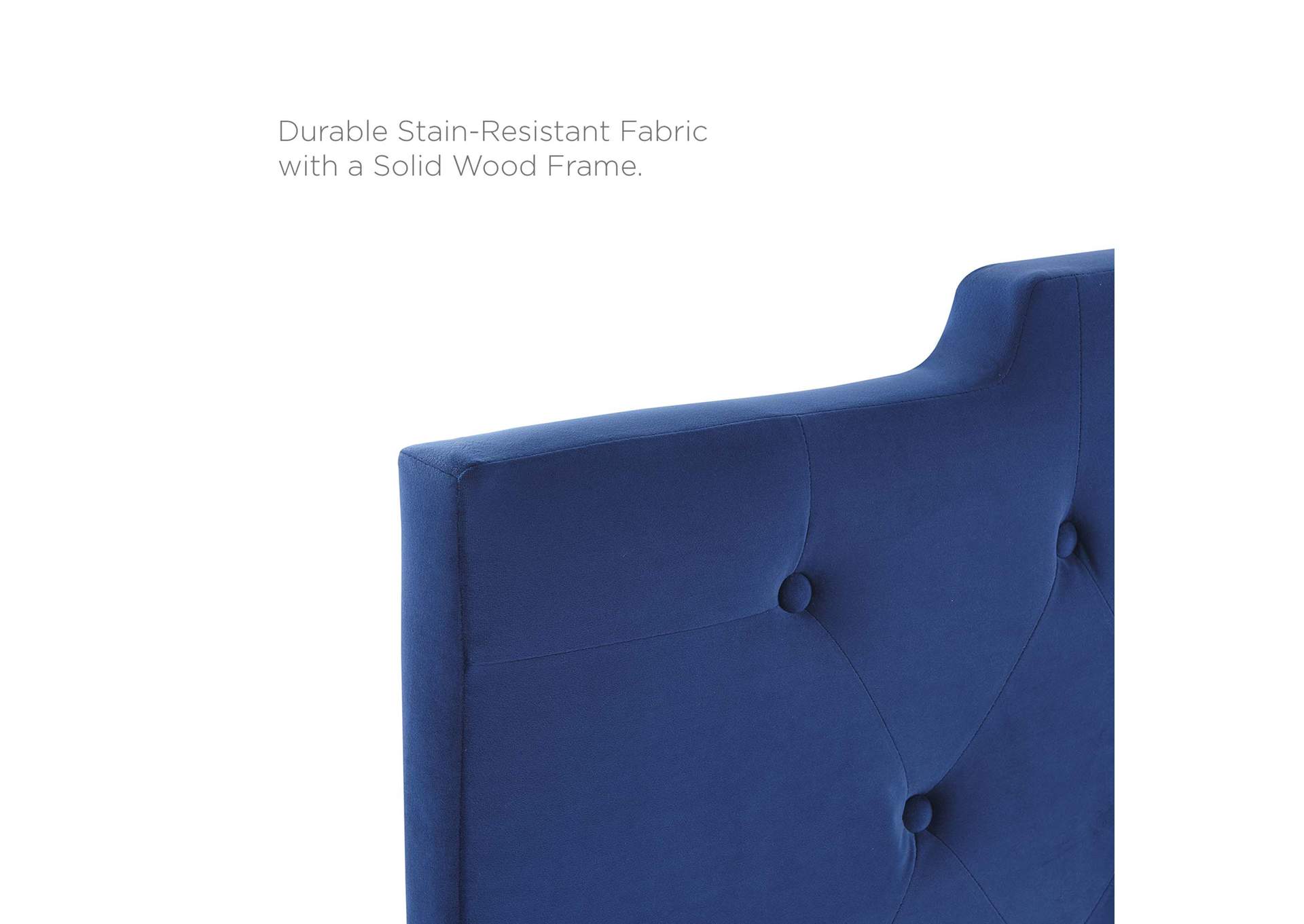 Juliet Navy Tufted Full/Queen Performance Velvet Headboard,Modway