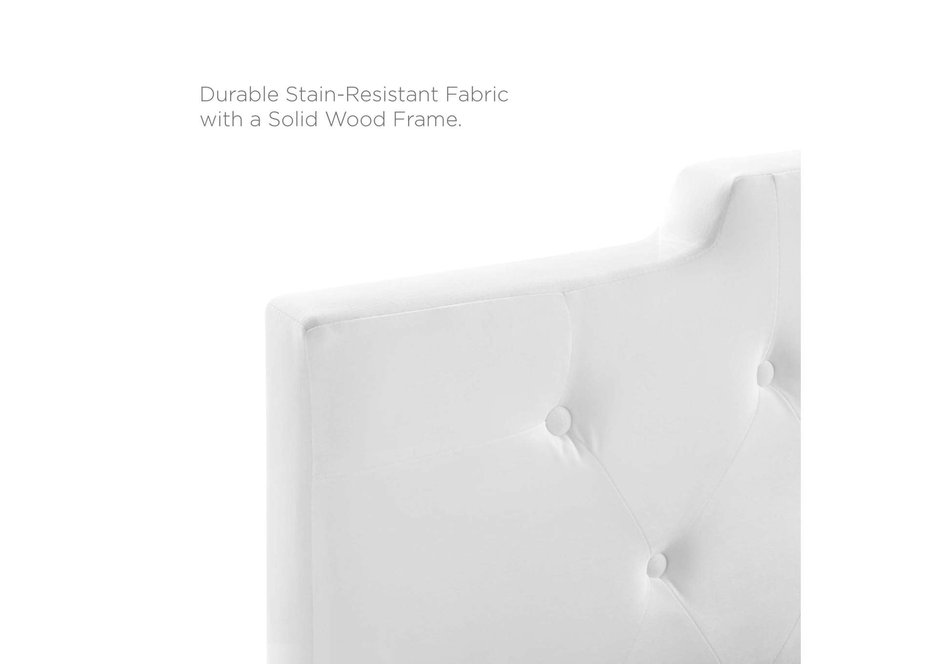 Juliet White Tufted Full/Queen Performance Velvet Headboard,Modway