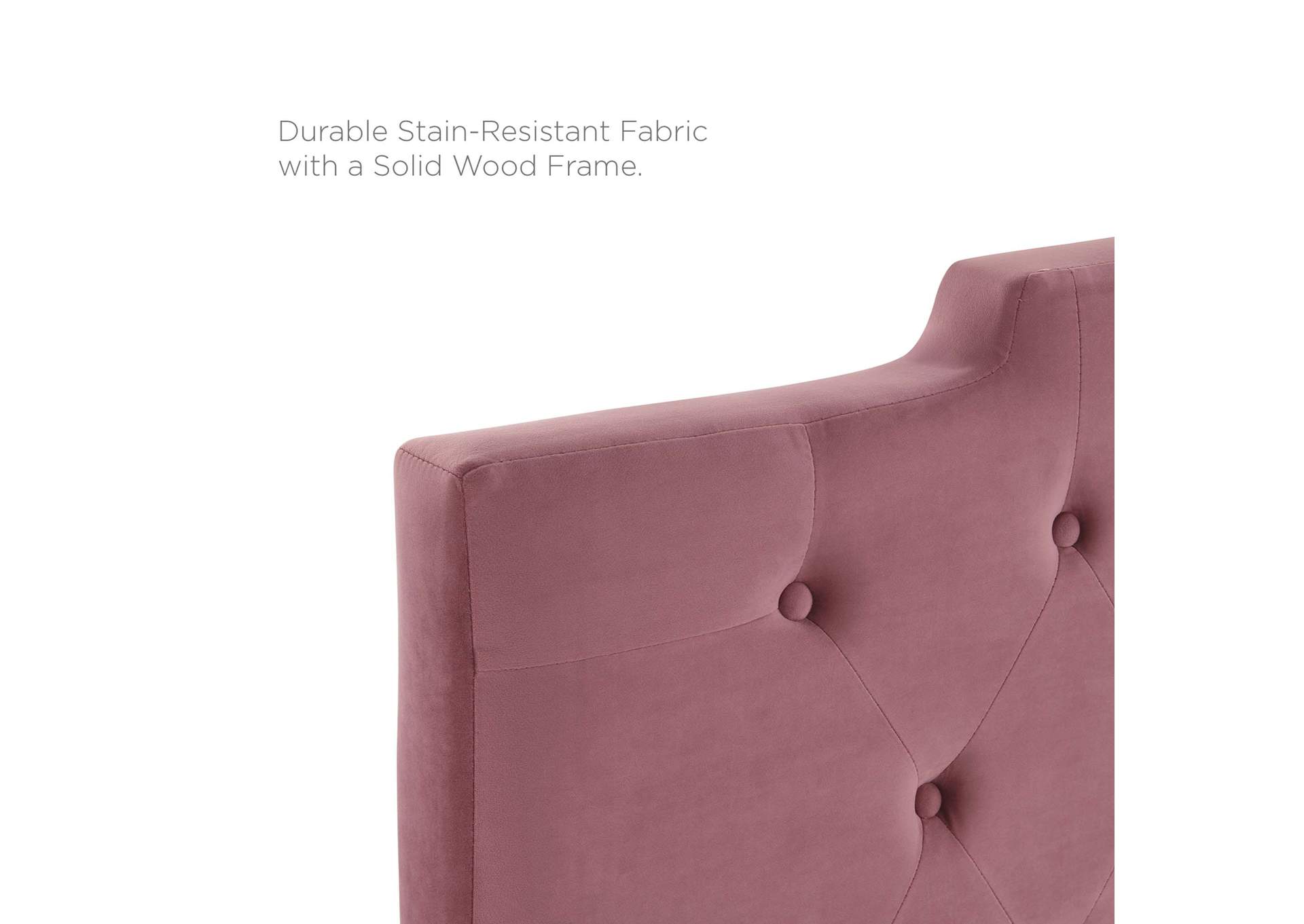 Juliet Dusty Rose Tufted King/California King Performance Velvet Headboard,Modway