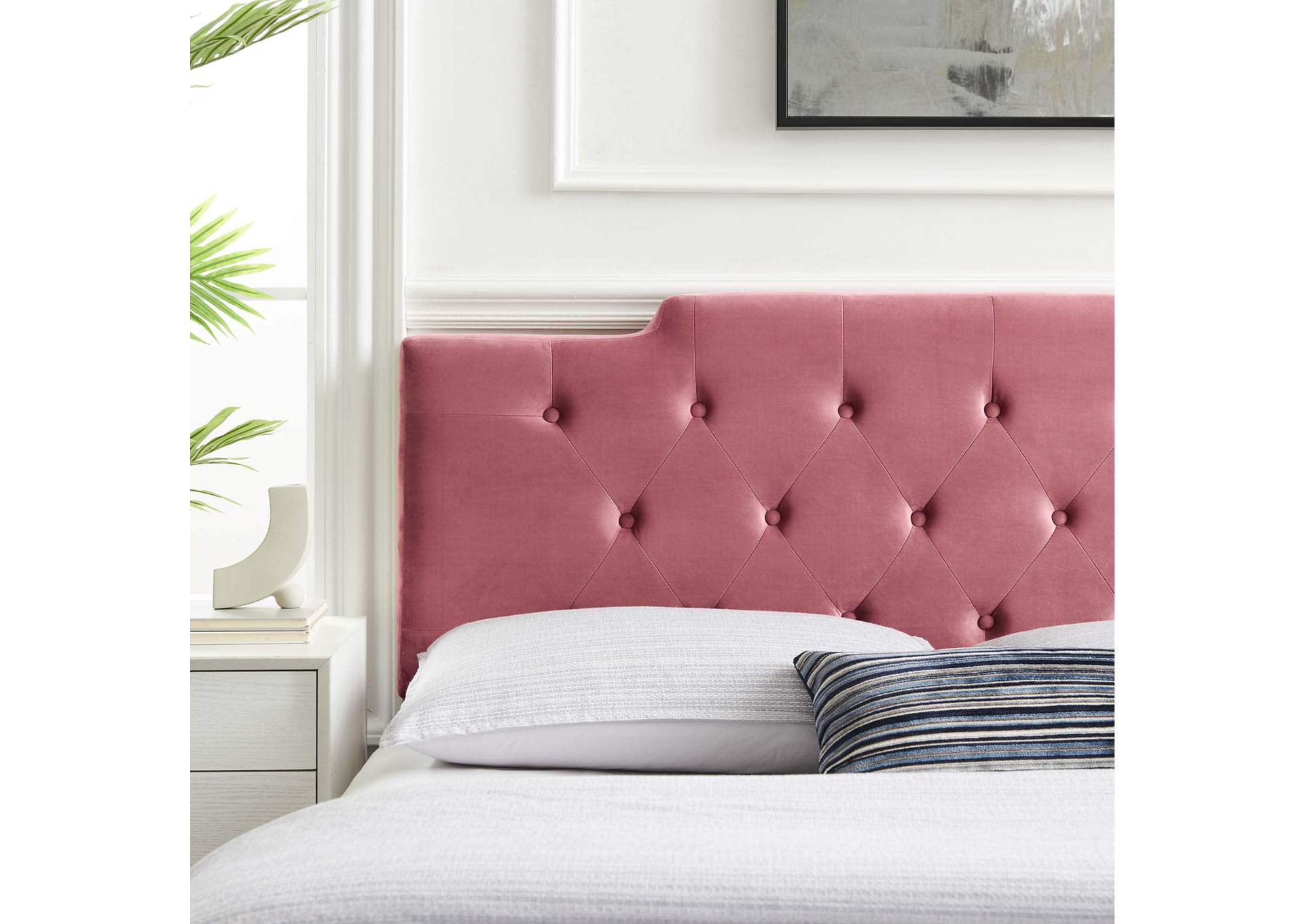 Juliet Dusty Rose Tufted King/California King Performance Velvet Headboard,Modway