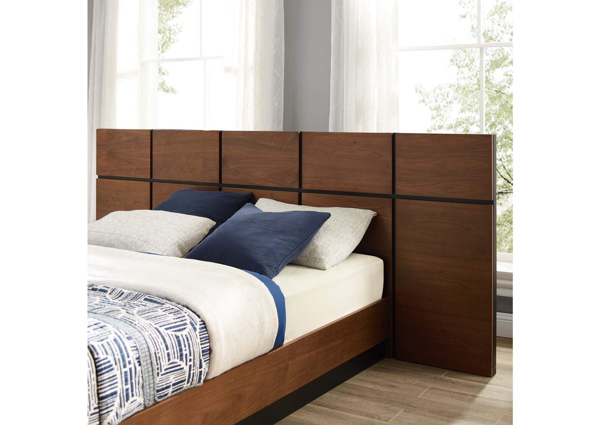 Walnut Caima Queen Platform Bed,Modway