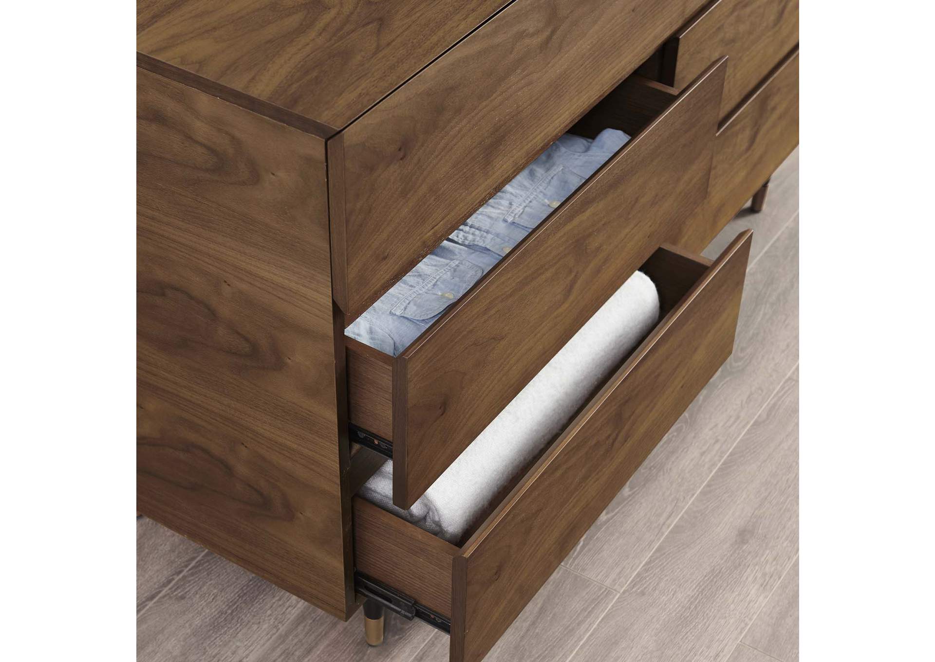 Walnut Caima 6-Drawer Dresser,Modway