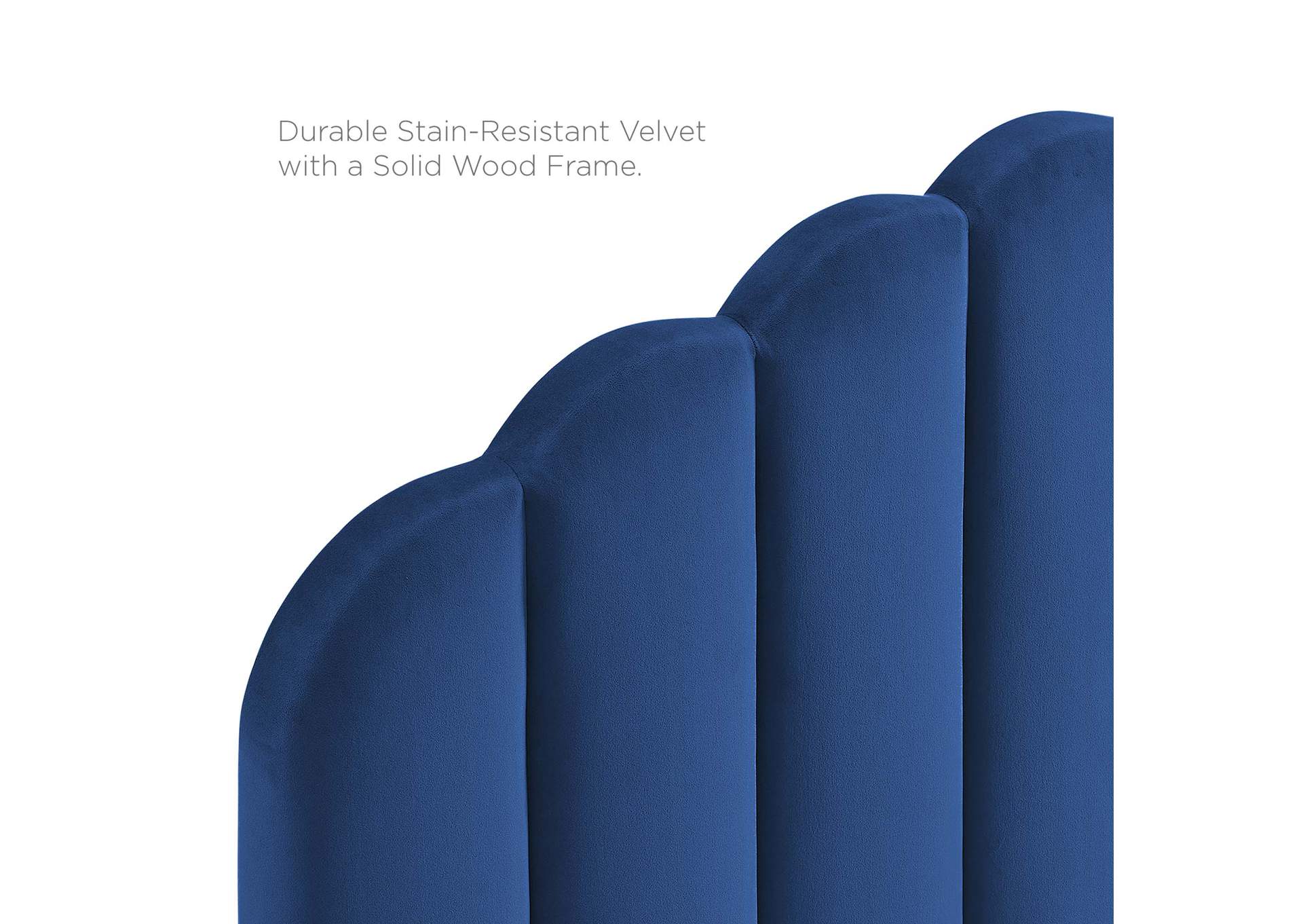 Veronique Navy Twin Performance Velvet Headboard,Modway