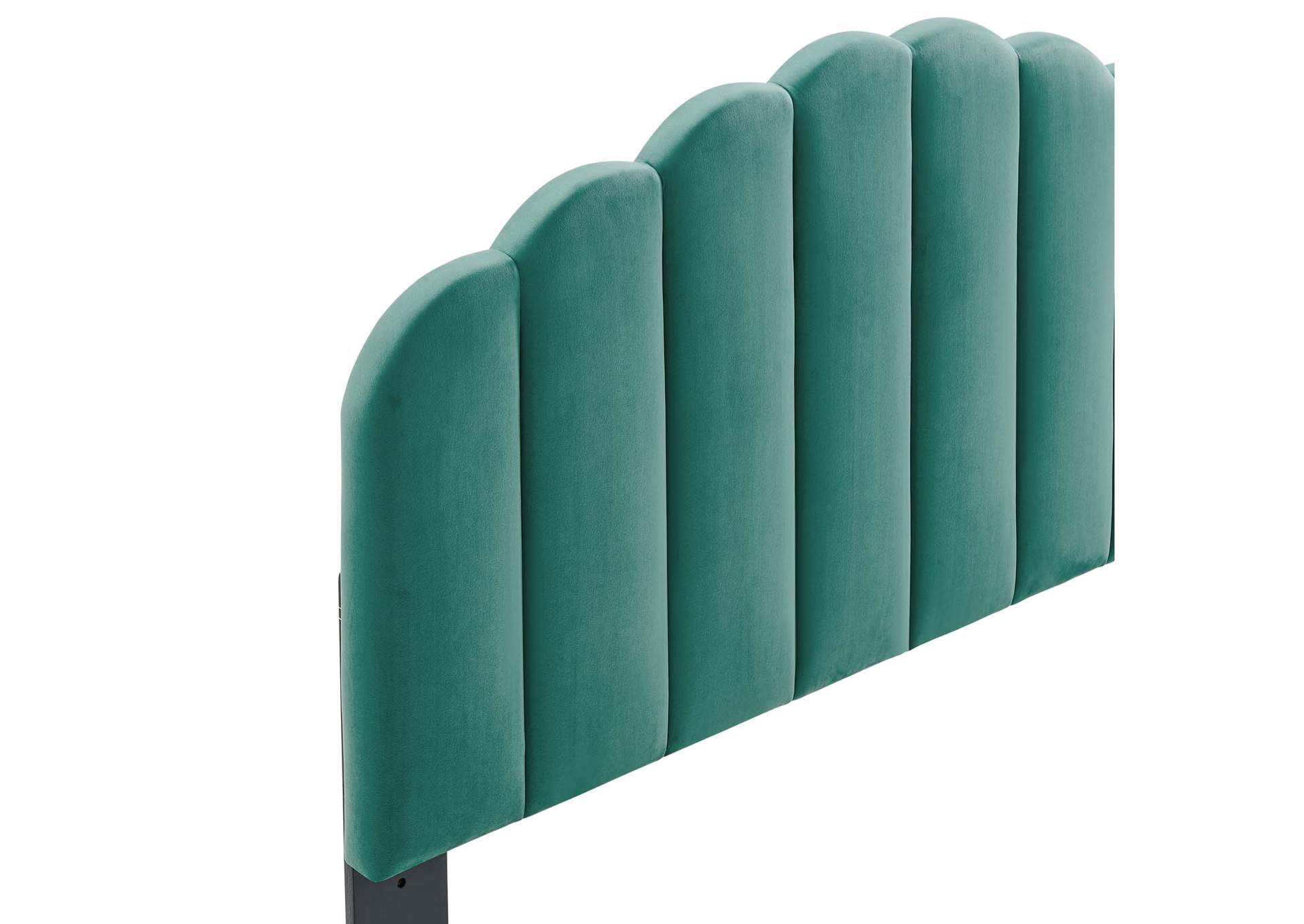 Veronique Teal Twin Performance Velvet Headboard,Modway