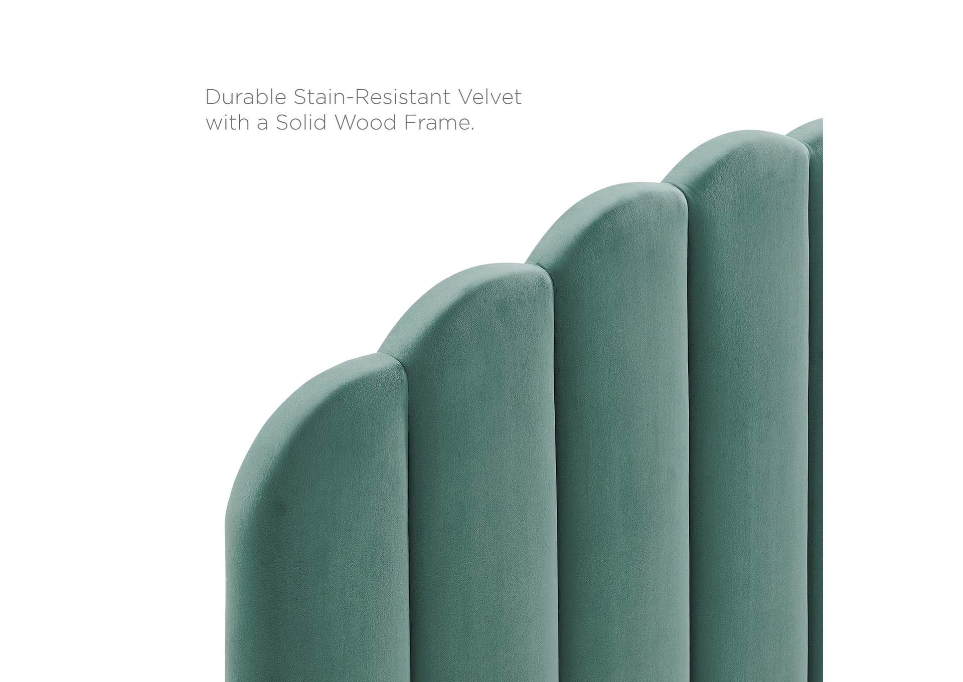 Veronique Teal Twin Performance Velvet Headboard,Modway