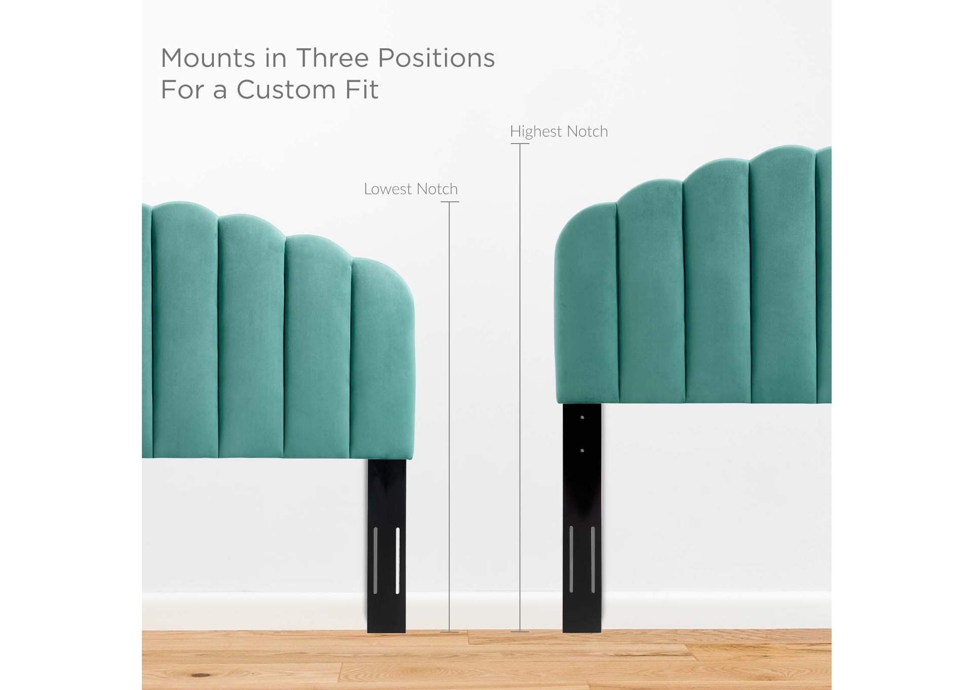 Veronique Teal Twin Performance Velvet Headboard,Modway