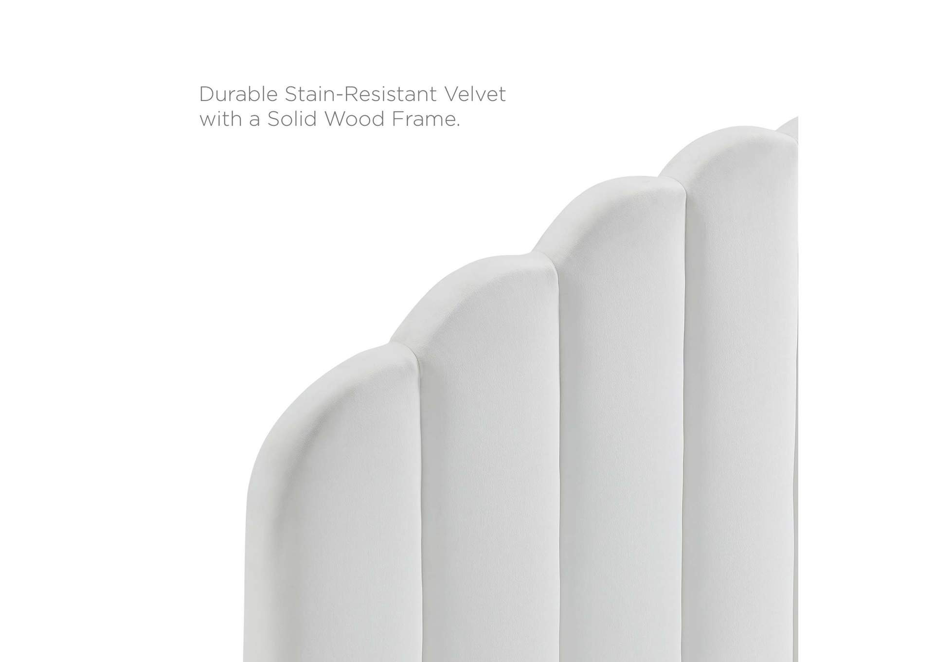 Veronique White Twin Performance Velvet Headboard,Modway