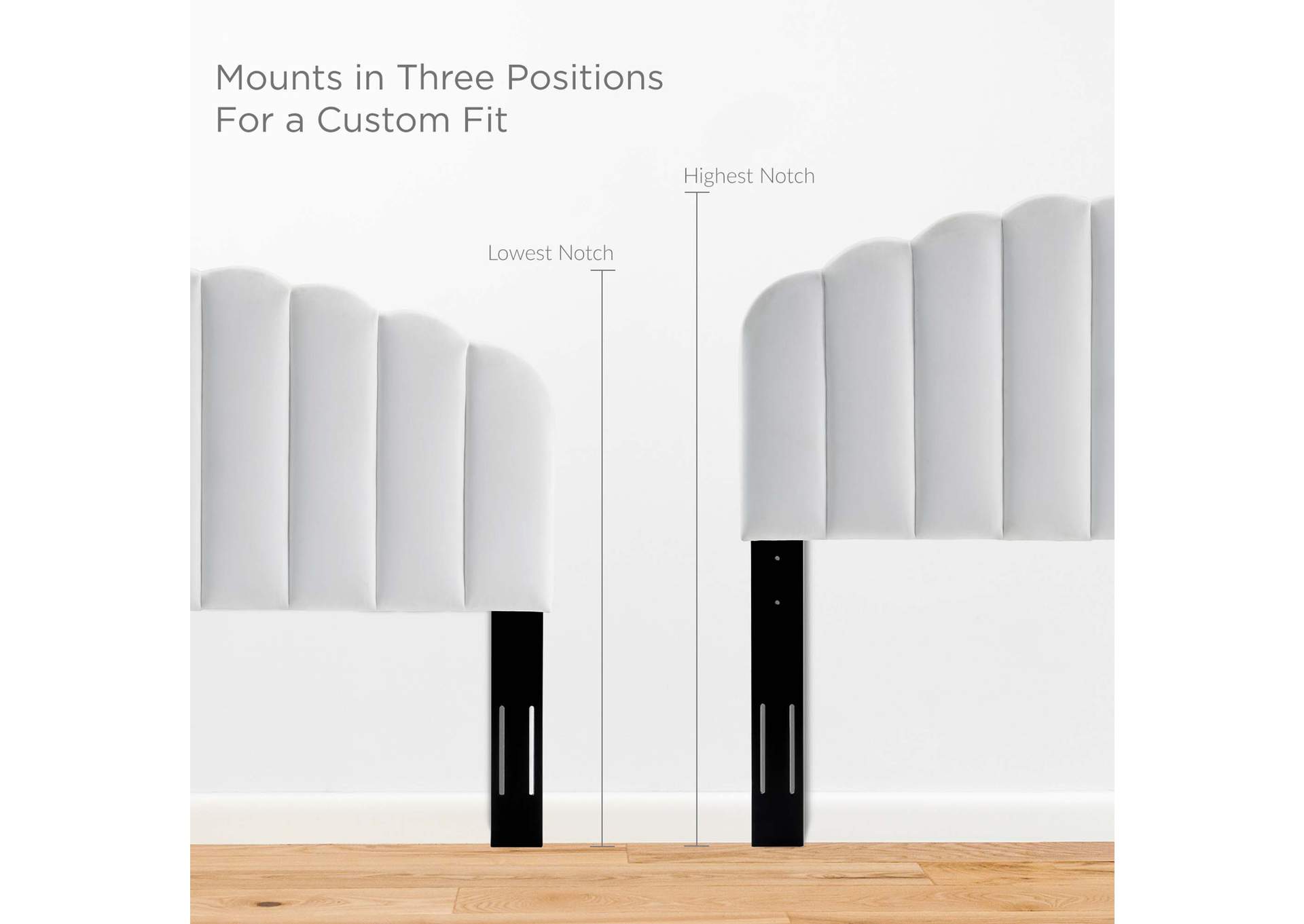 Veronique White Twin Performance Velvet Headboard,Modway