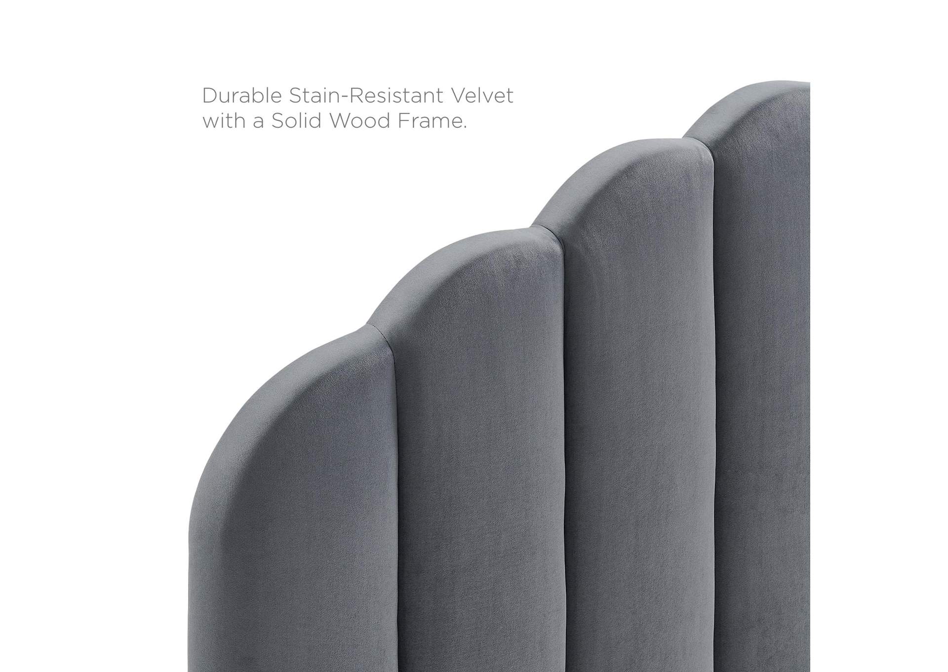 Veronique Charcoal Full/Queen Performance Velvet Headboard,Modway