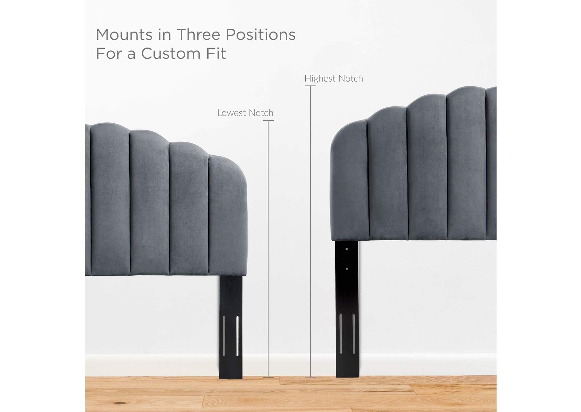 Veronique Charcoal Full/Queen Performance Velvet Headboard,Modway