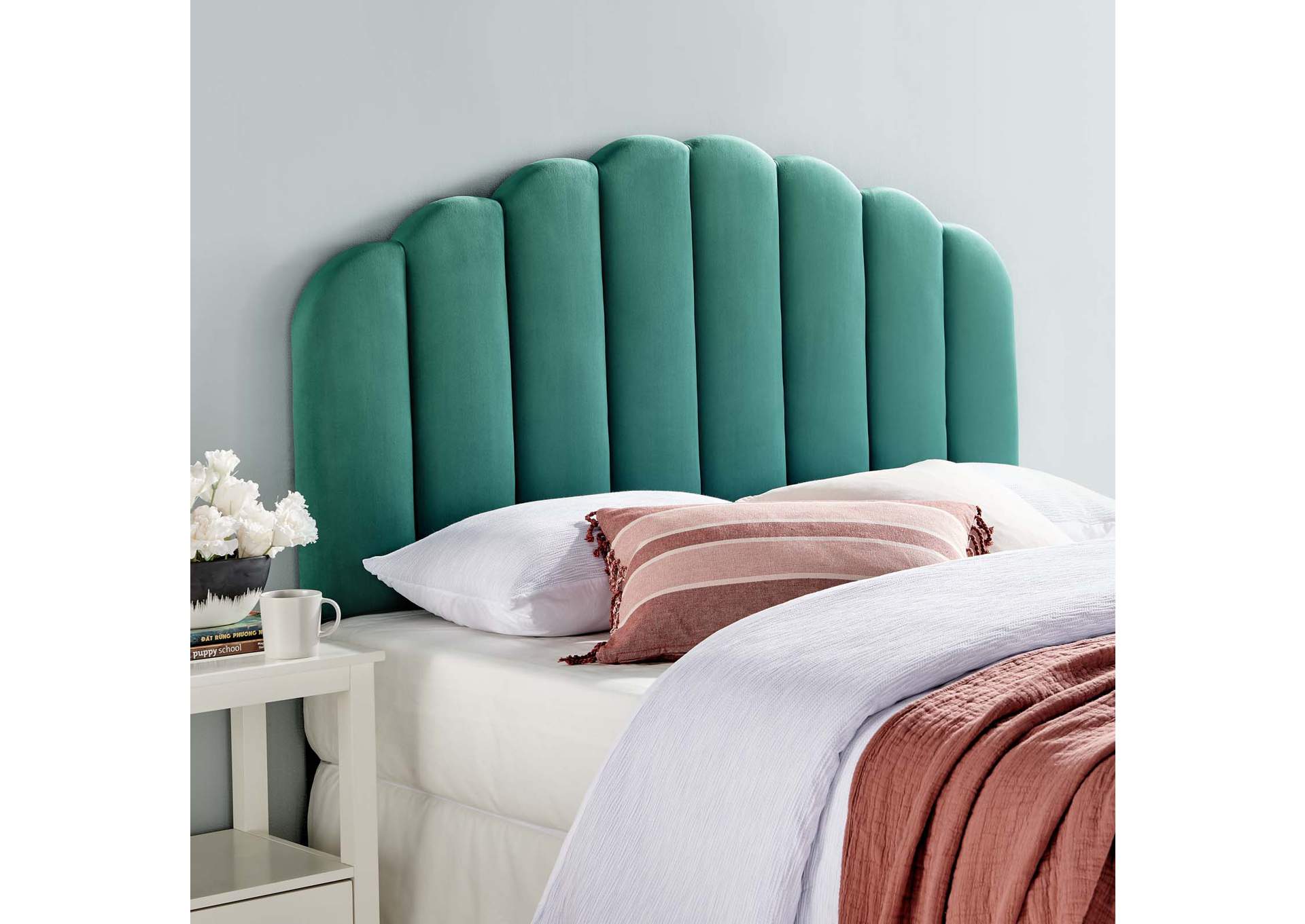 Veronique Teal Full/Queen Performance Velvet Headboard,Modway