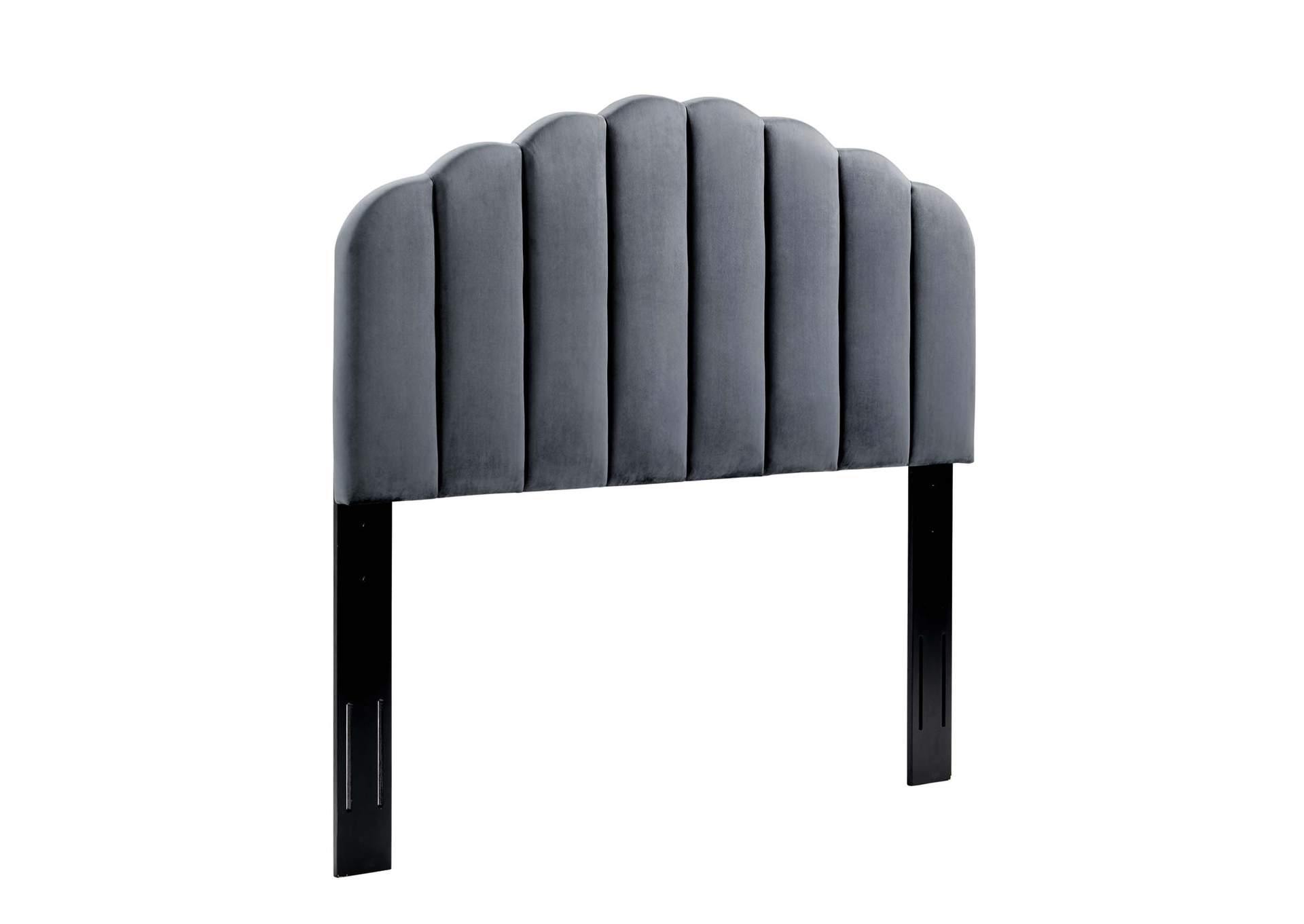 Veronique Charcoal King/California King Performance Velvet Headboard,Modway
