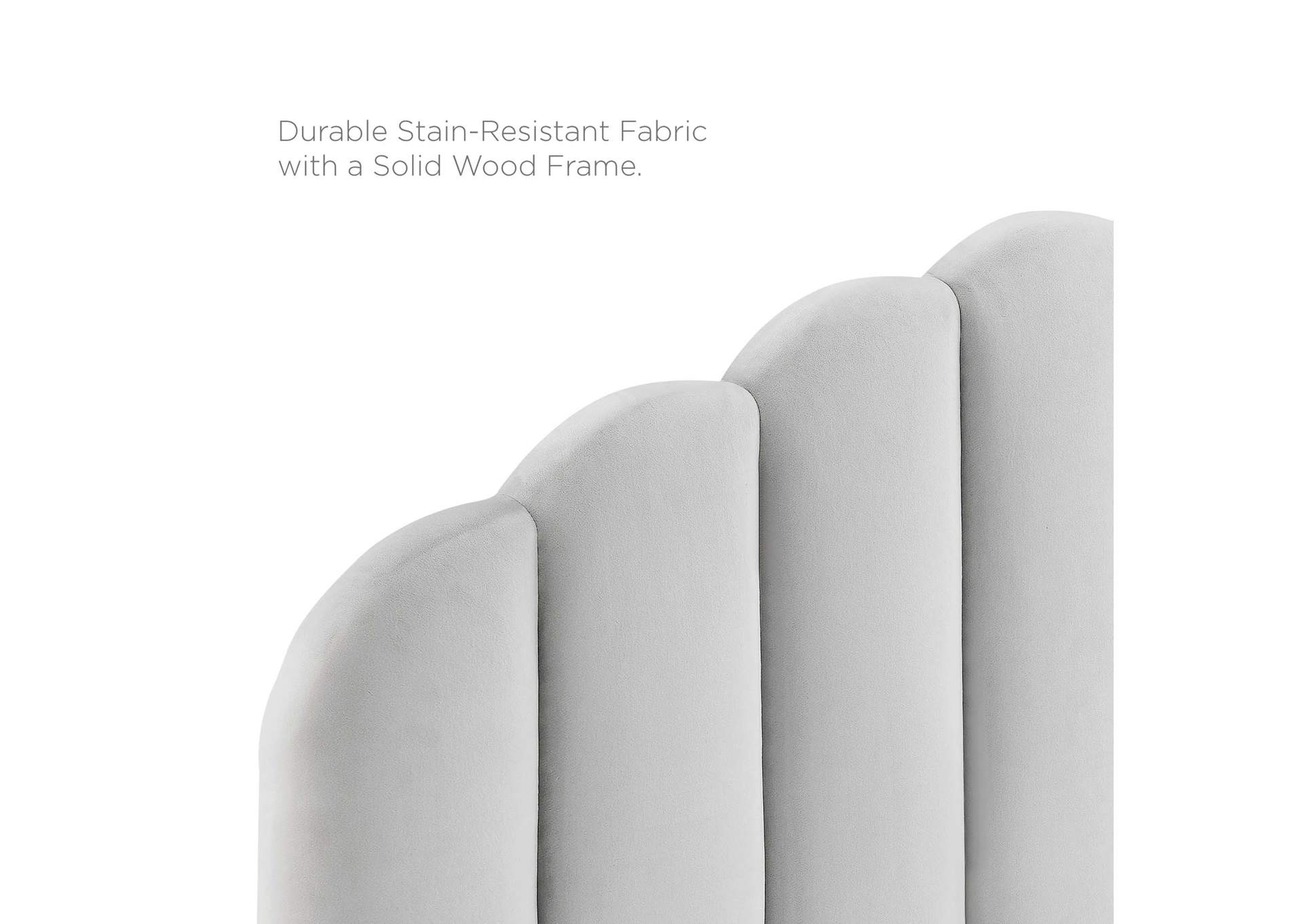 Veronique Light Gray King/California King Performance Velvet Headboard,Modway