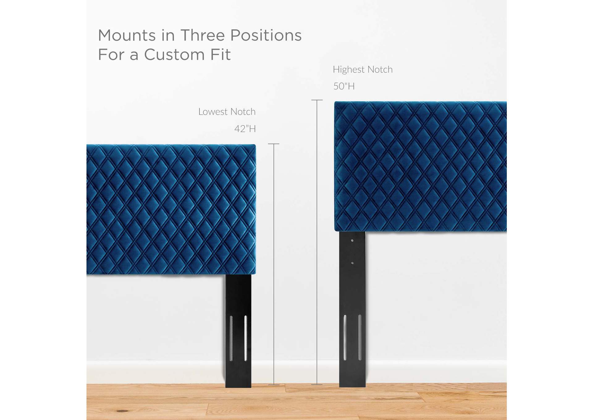 Angela Navy Twin Performance Velvet Headboard,Modway