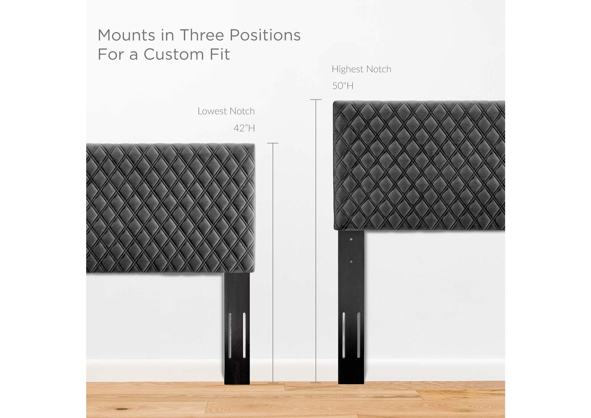 Angela Charcoal Full/Queen Performance Velvet Headboard,Modway