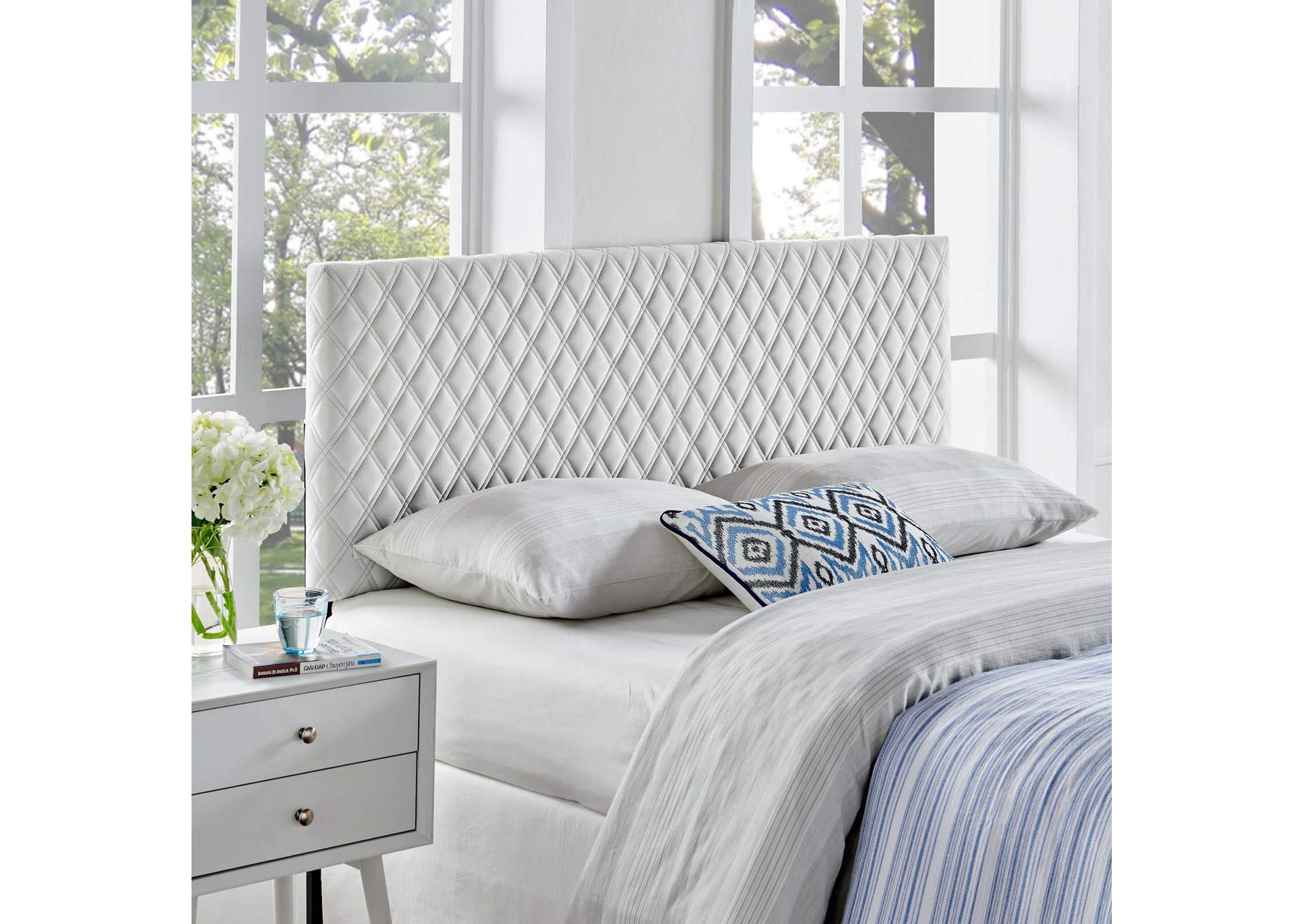 Angela Light Gray Full/Queen Performance Velvet Headboard,Modway