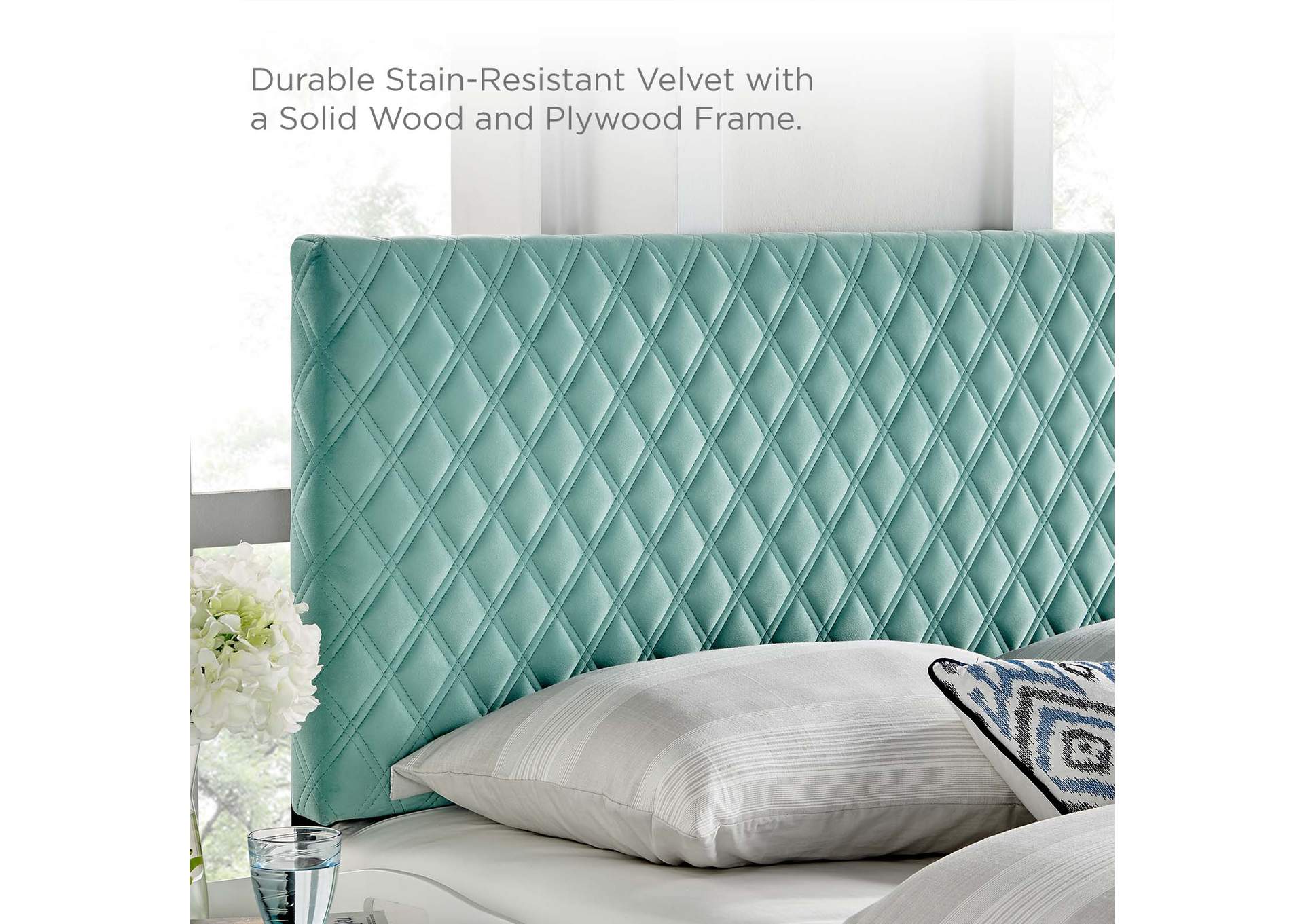 Angela Mint Full/Queen Performance Velvet Headboard,Modway