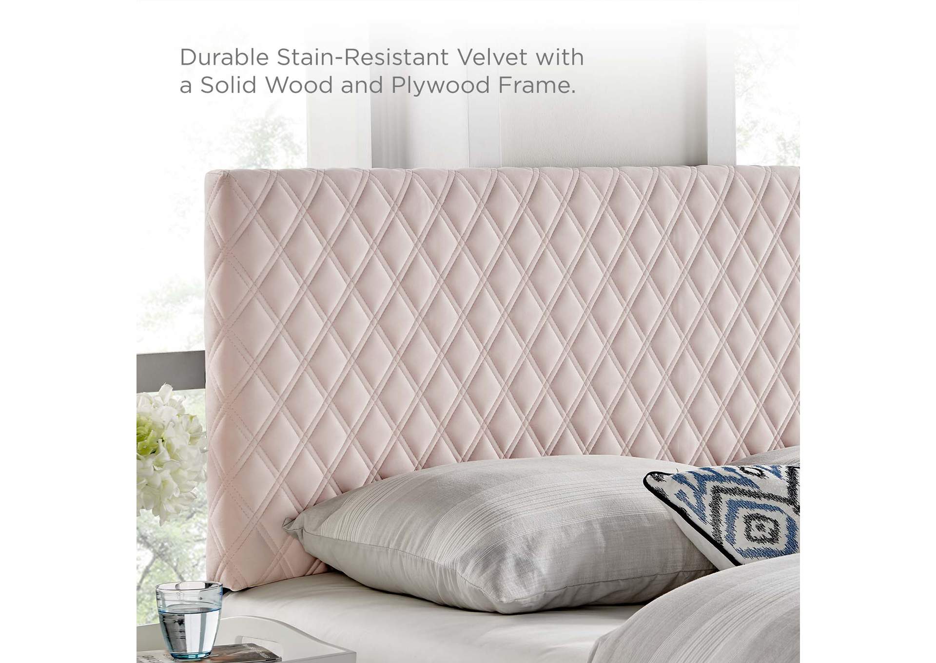 Angela Pink Full/Queen Performance Velvet Headboard,Modway