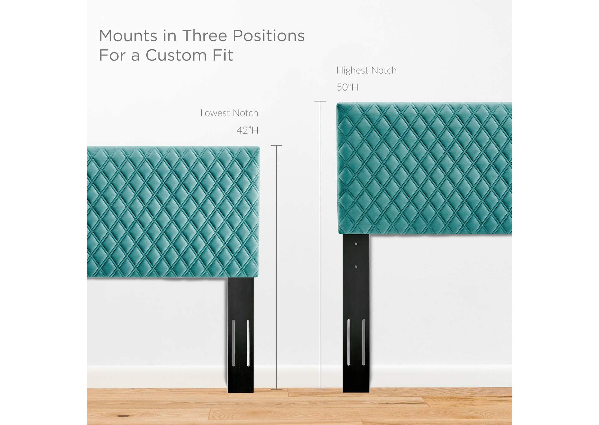 Angela Teal Full/Queen Performance Velvet Headboard,Modway