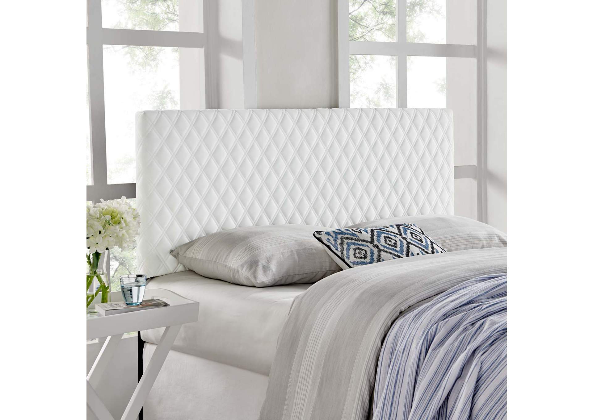 Angela White Full/Queen Performance Velvet Headboard,Modway