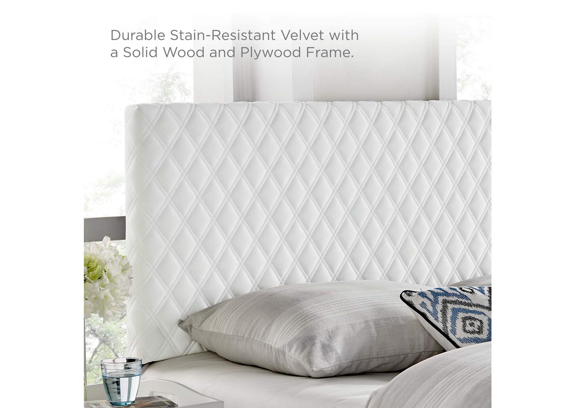 Angela White Full/Queen Performance Velvet Headboard,Modway