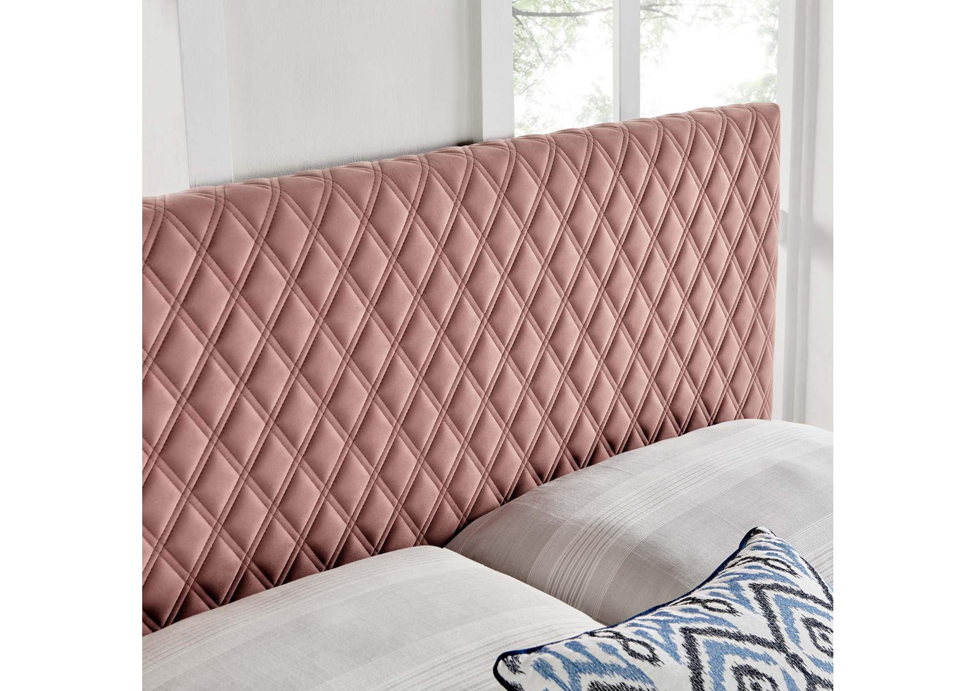Angela Dusty Rose King Performance Velvet Headboard,Modway