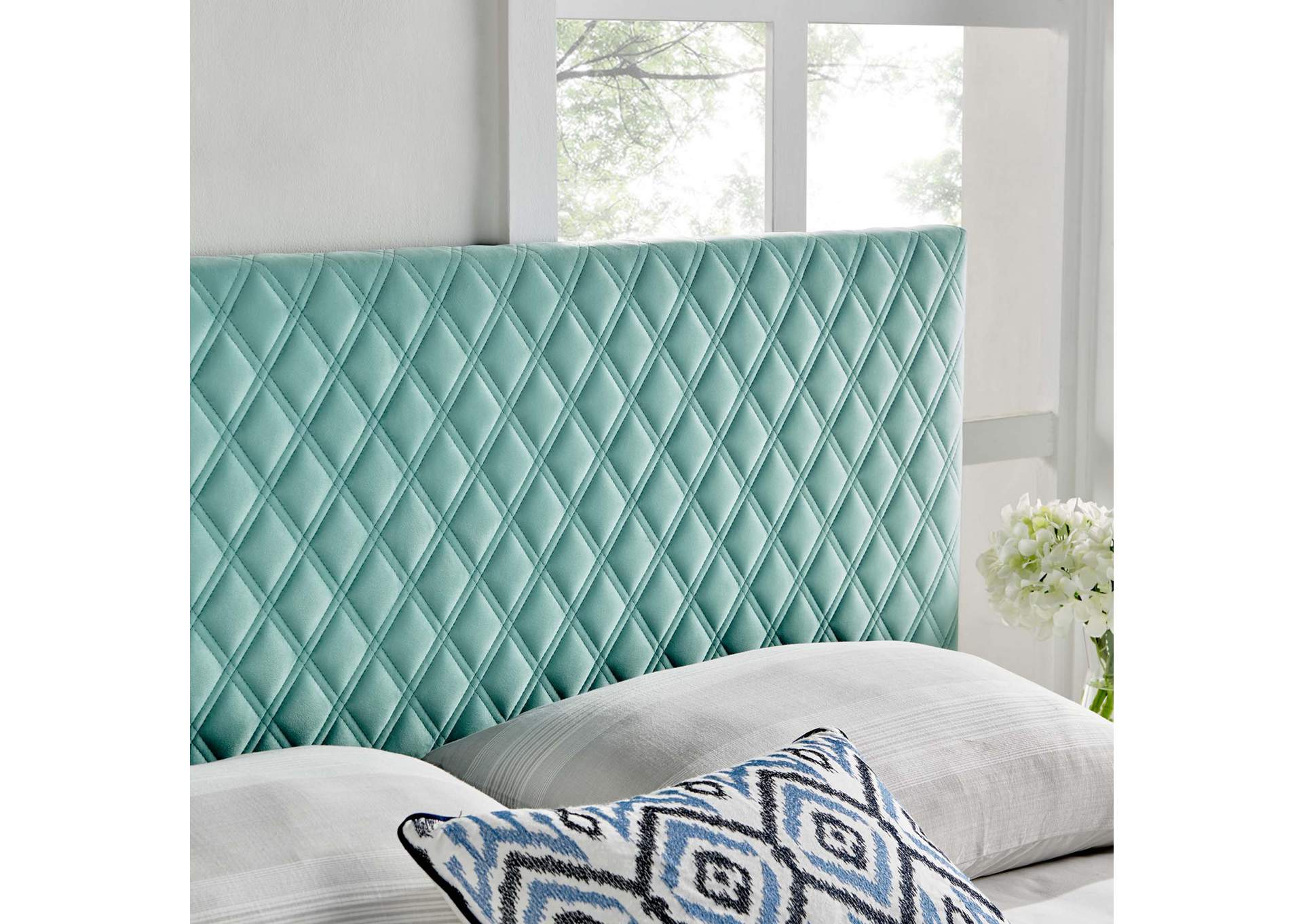 Angela Mint King Performance Velvet Headboard,Modway