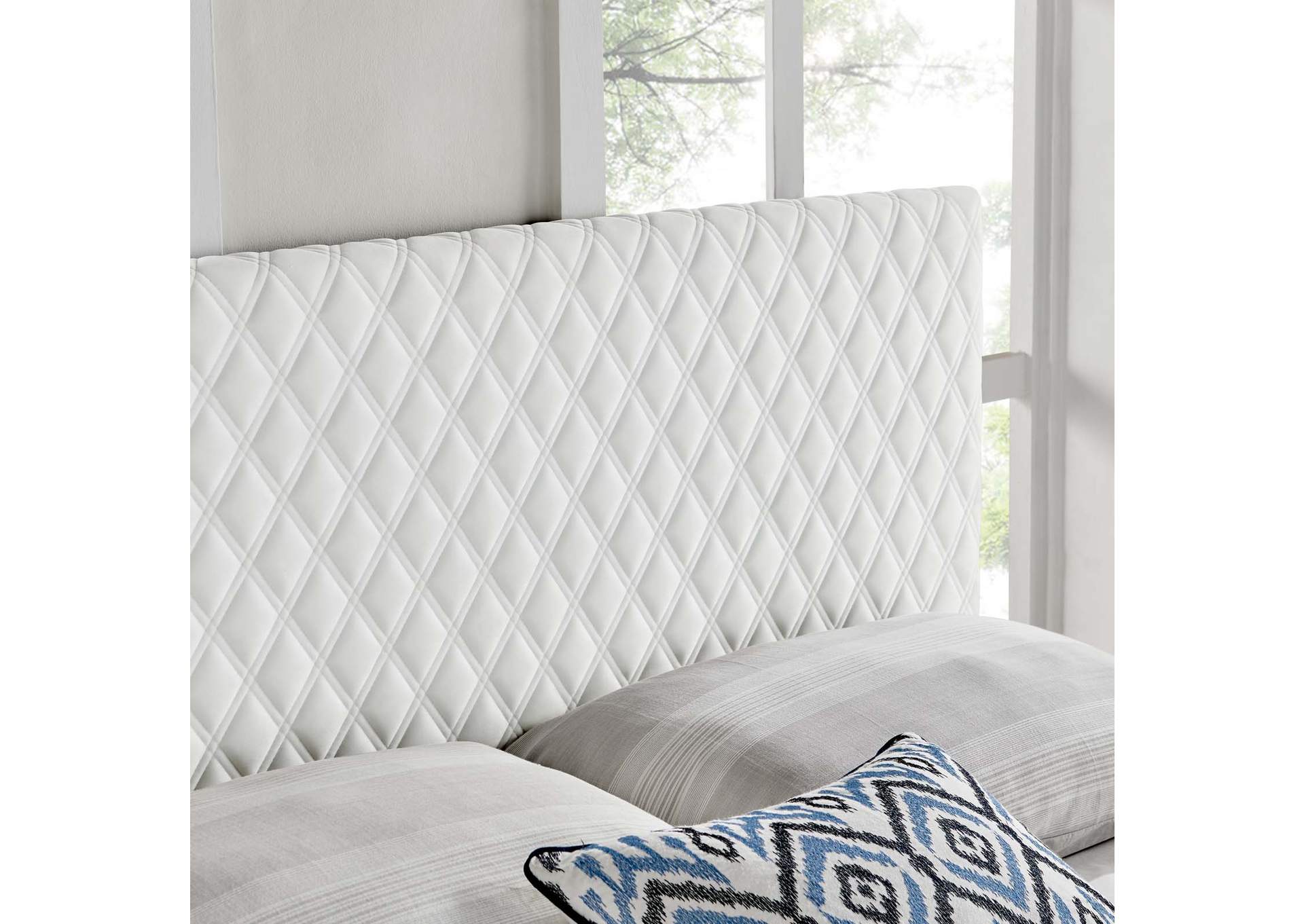 Angela White King Performance Velvet Headboard,Modway