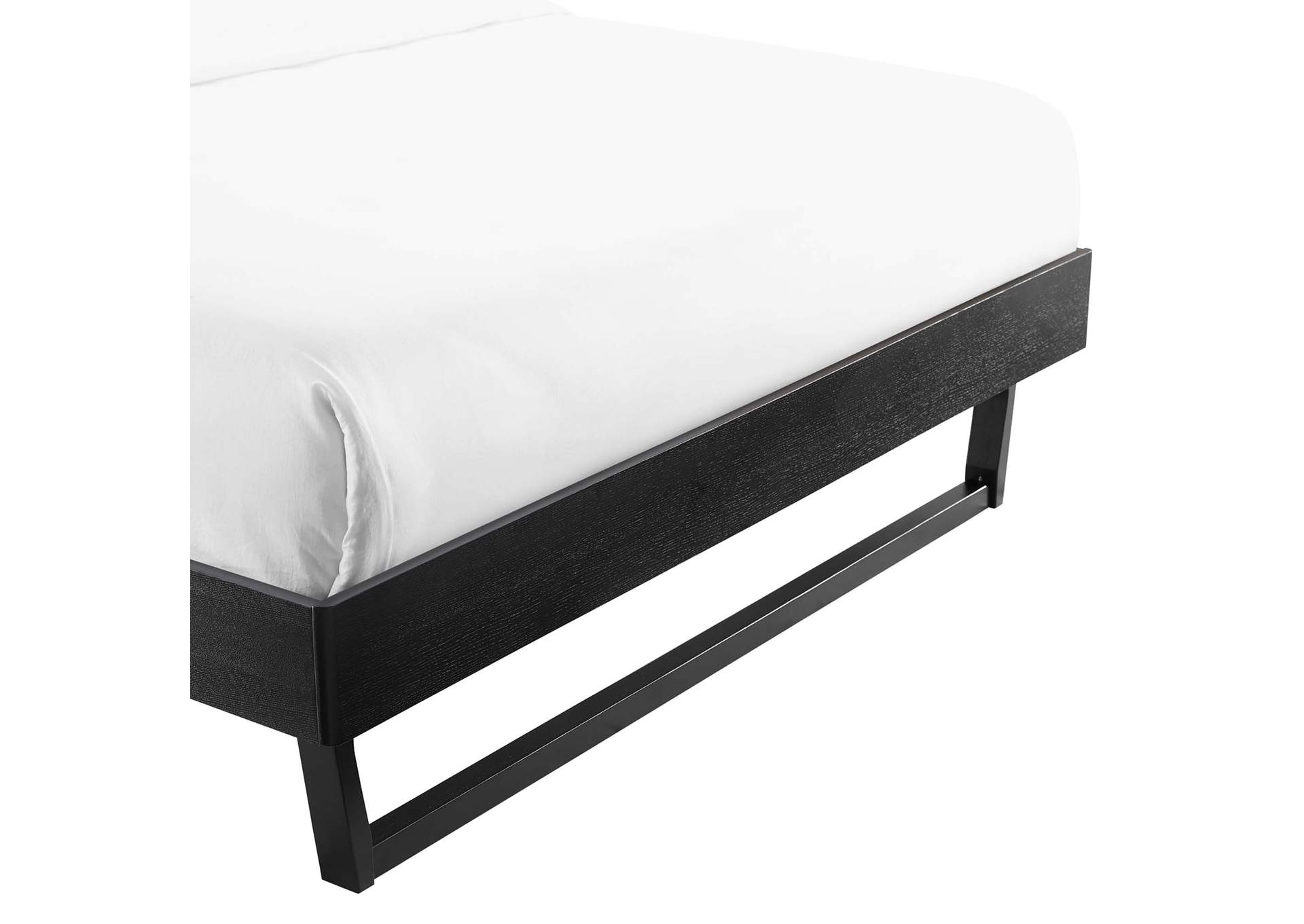 Black Billie Twin Wood Platform Bed Frame,Modway