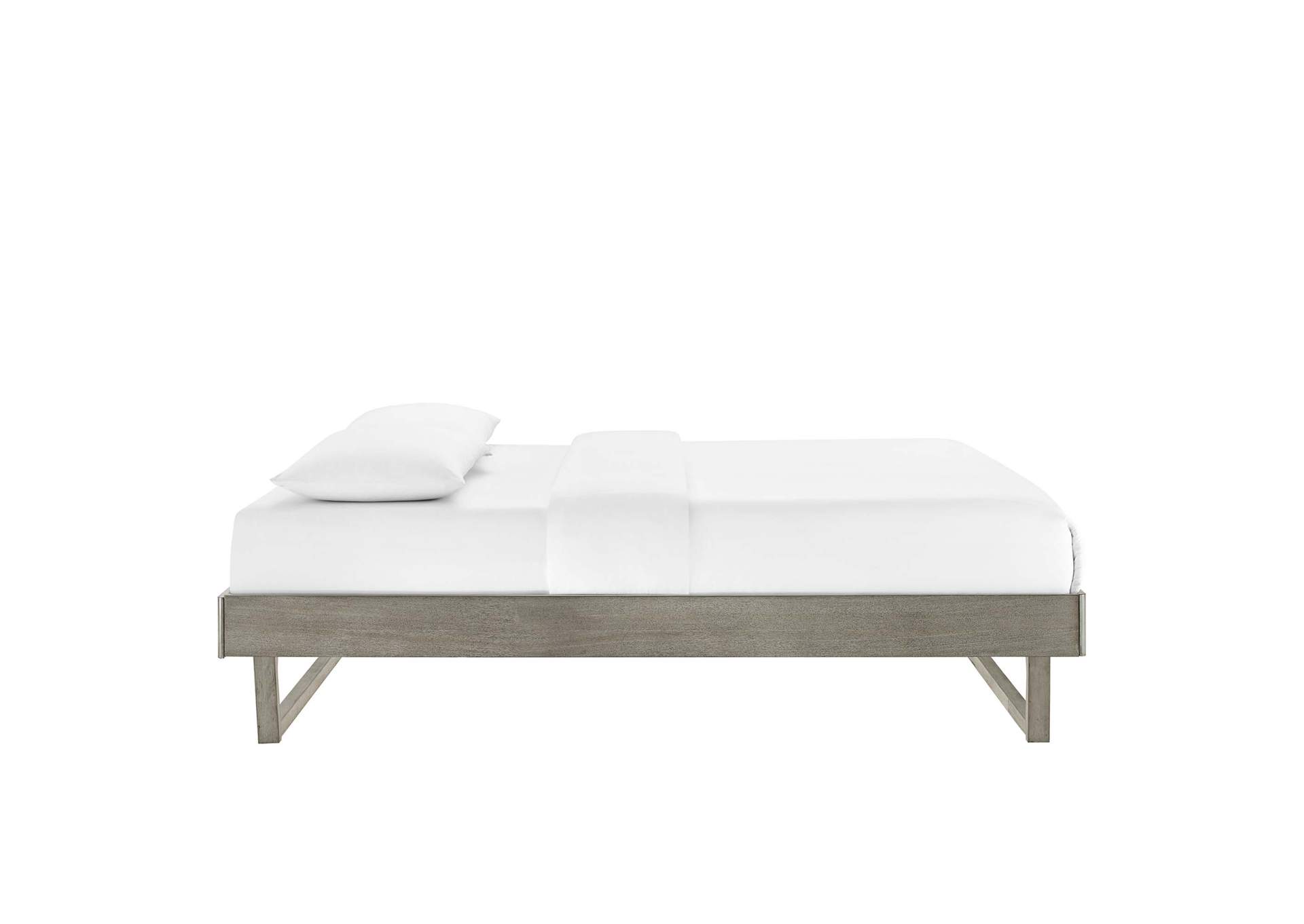 Gray Billie Twin Wood Platform Bed Frame,Modway