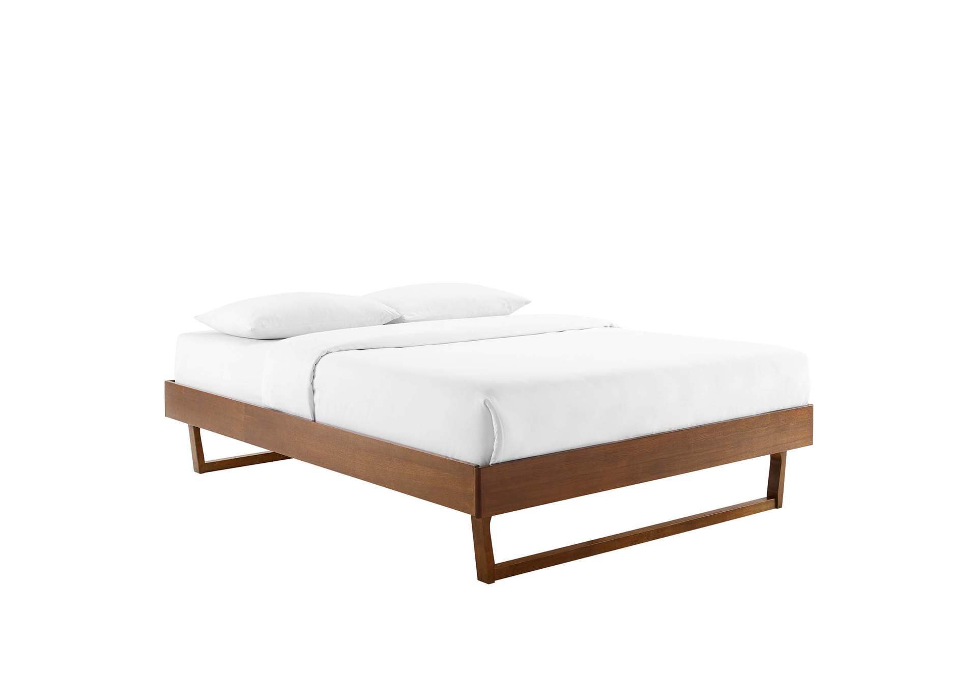 Walnut Billie Twin Wood Platform Bed Frame,Modway